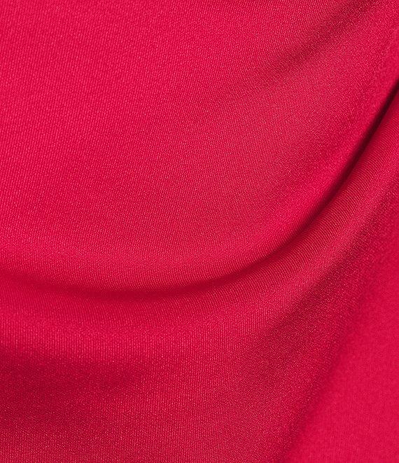 Jessica Howard 3/4 Sleeve Asymmetrical Neck Bow Shoulder Side Tuck Gown Product Image