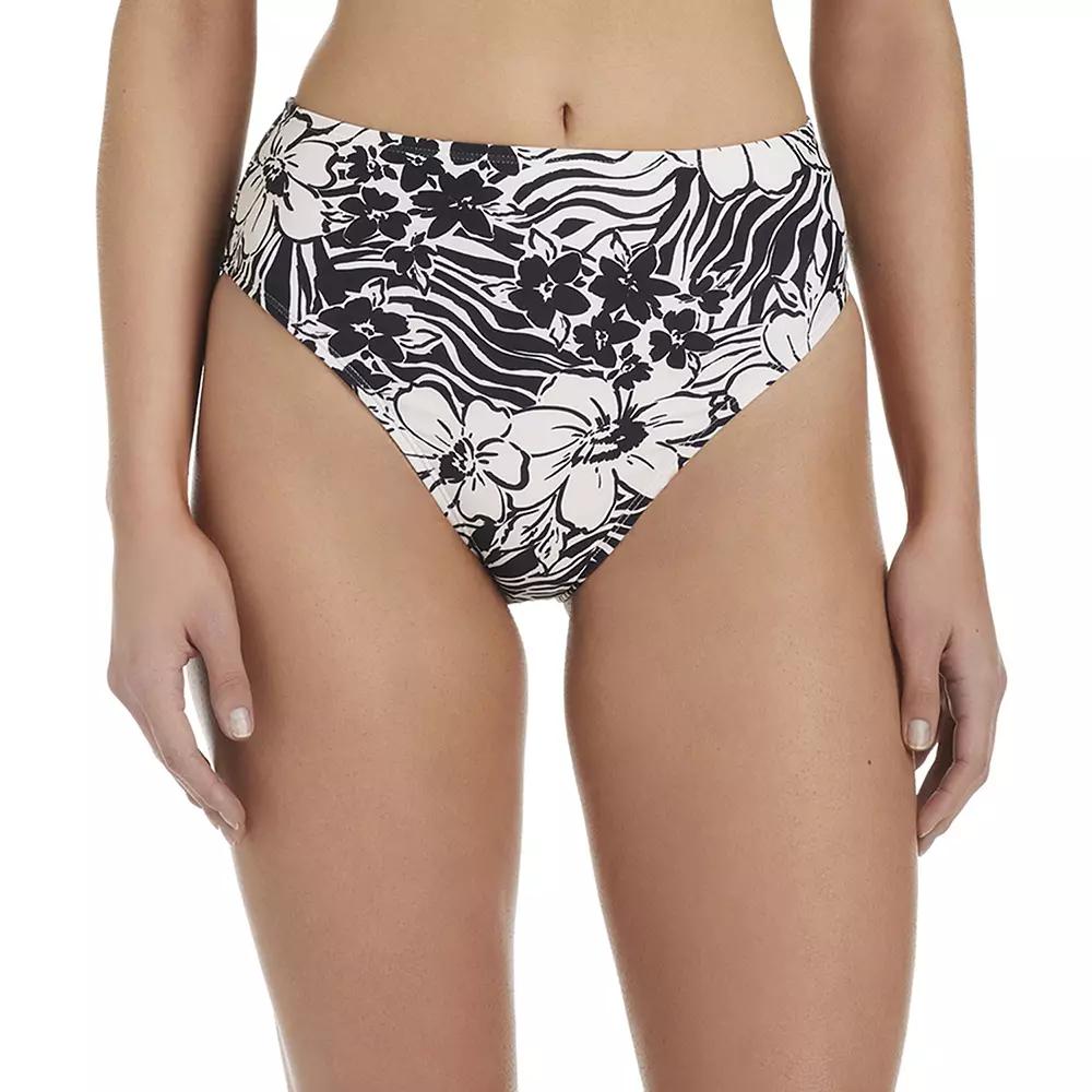 Women's Modern Supply by Sanctuary High Rise High Leg Swim Suit Bottoms, Size: Small, Animal Instincts Product Image