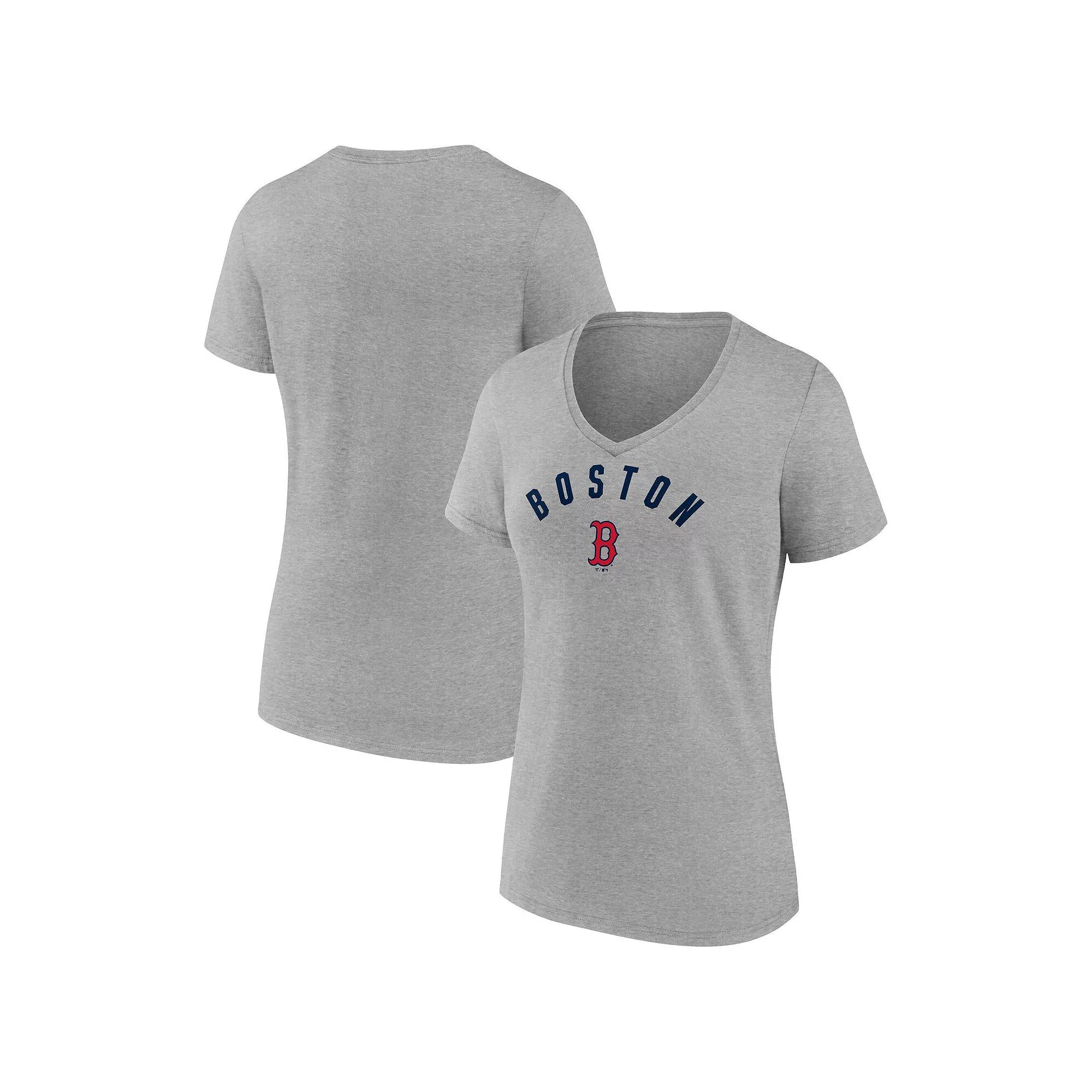 Women's Fanatics Gray Boston Red Sox V-Neck T-Shirt,  Product Image