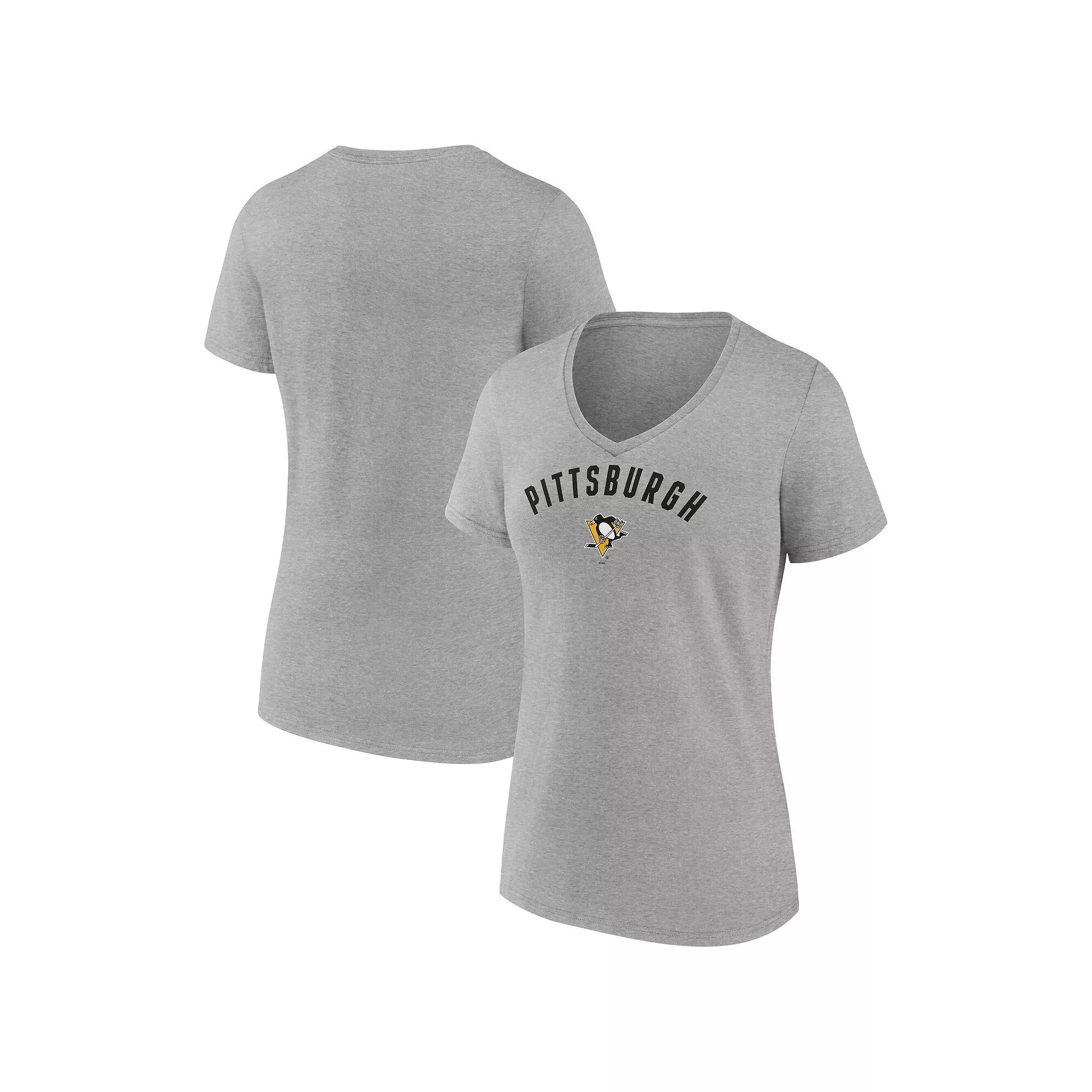 Women's Fanatics Gray Los Angeles Angels V-Neck T-Shirt,  Product Image