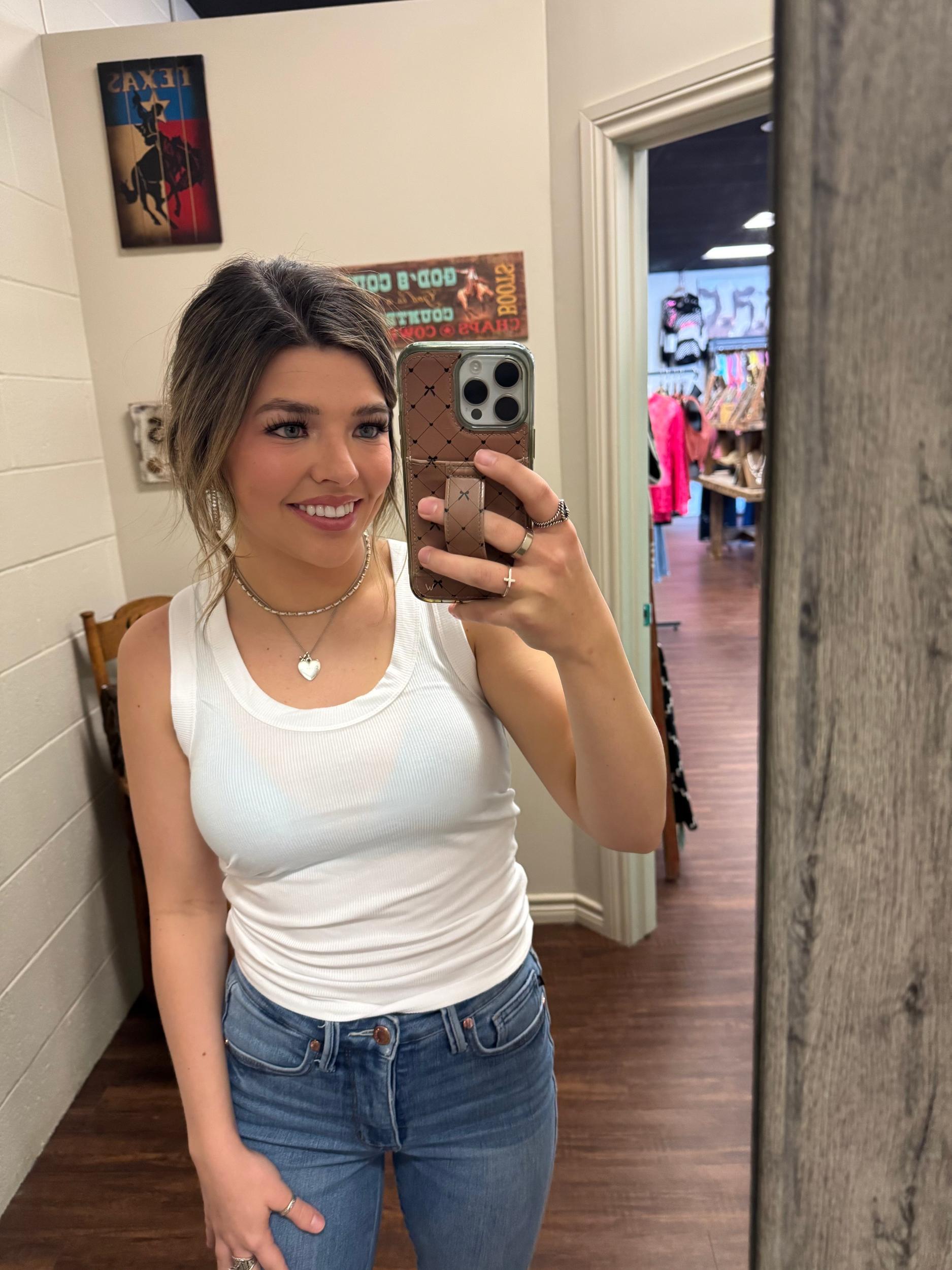 Zenana Ribbed Scoop Neck Tank Top Product Image