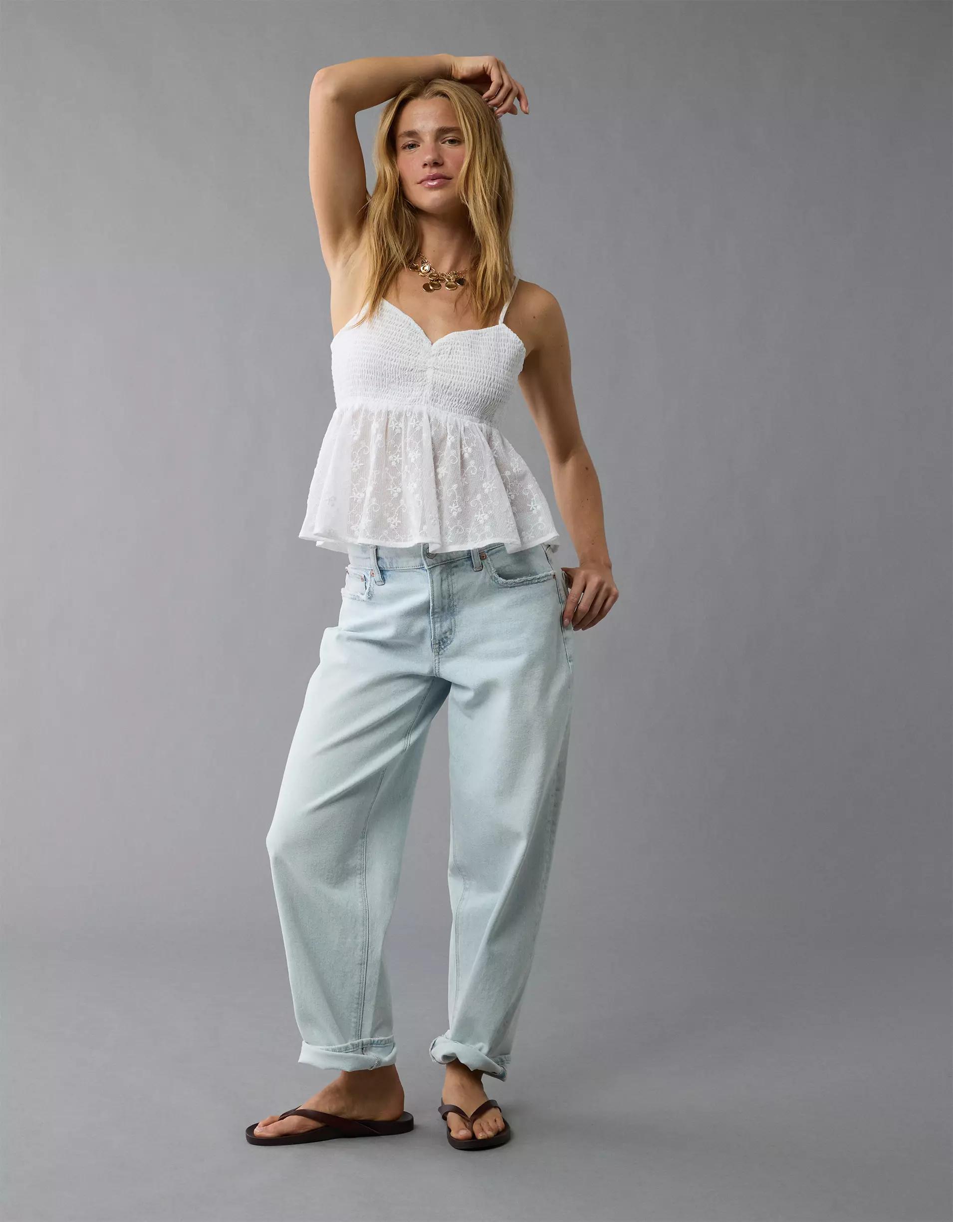 AE V-Neck Smocked Babydoll Cami Product Image