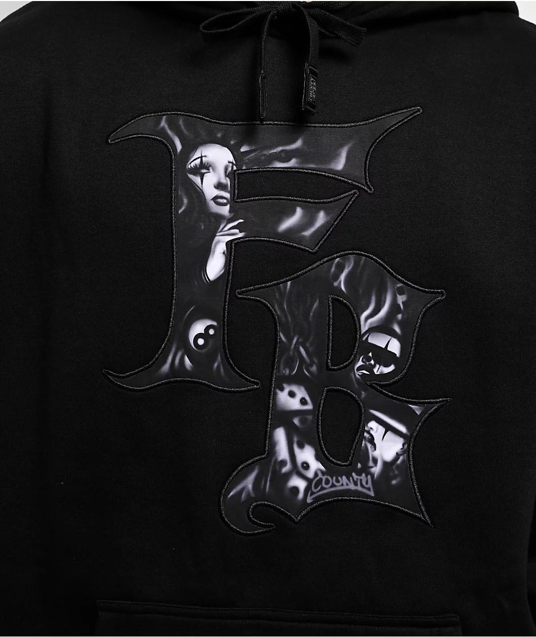 FB County Bold Embroidery Black Hoodie Product Image