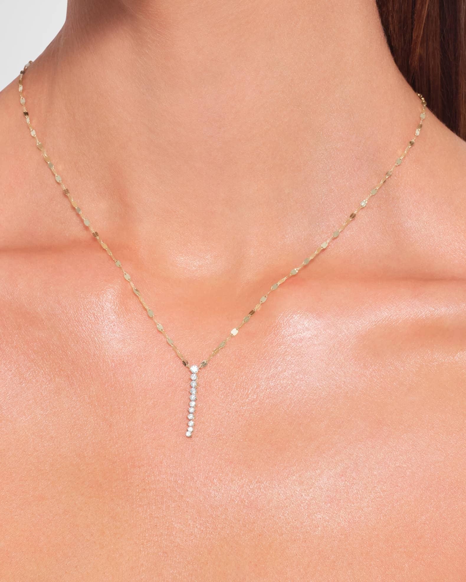 Mini Flawless Diamond Tennis Lariat Necklace Product Image