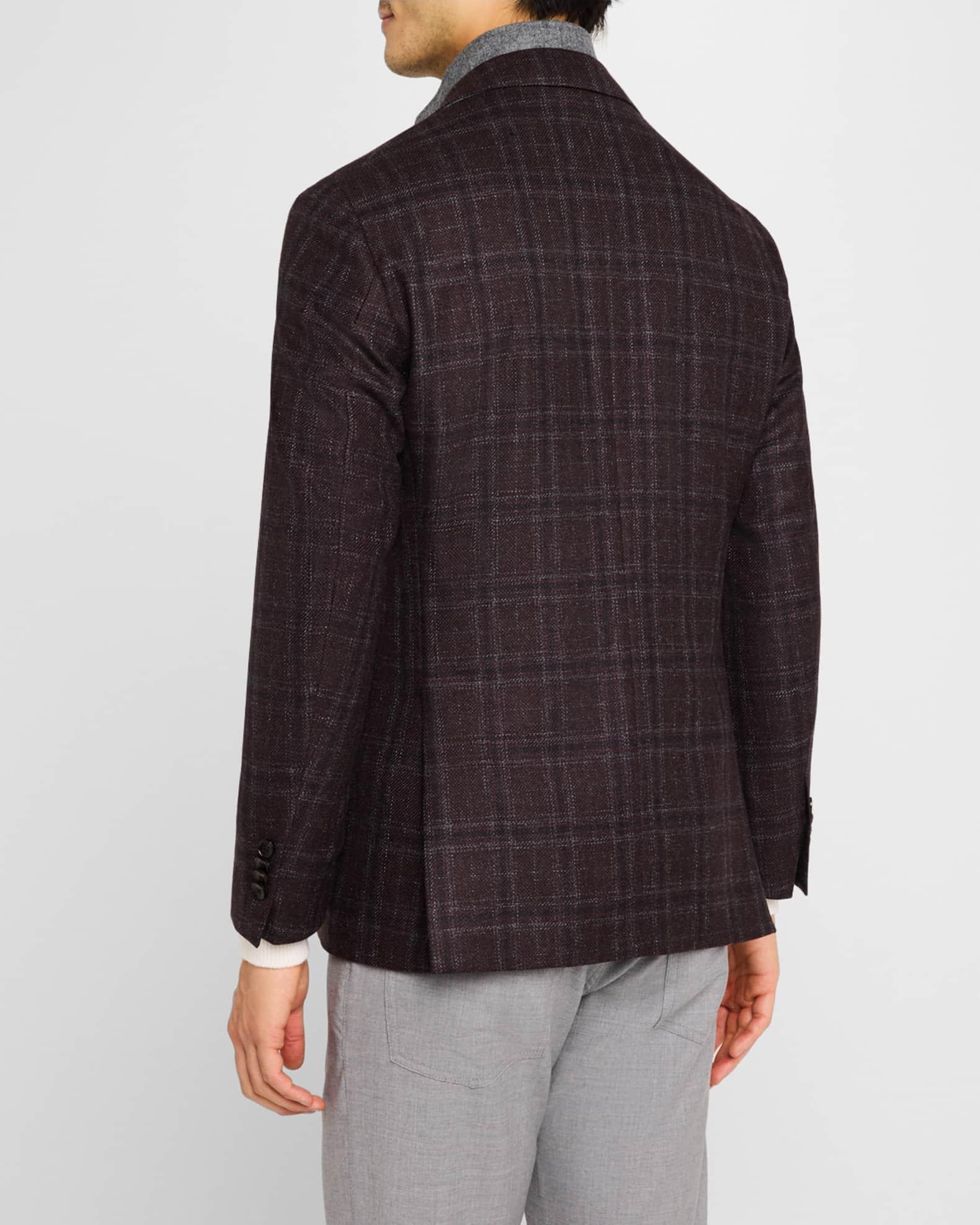 Mens Windowpane Sport Coat with Solid Vest Product Image