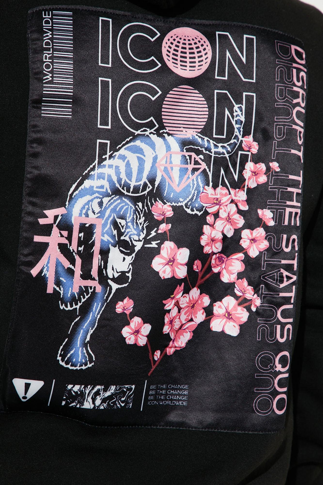 Icon Sakura Hoodie - Black Product Image