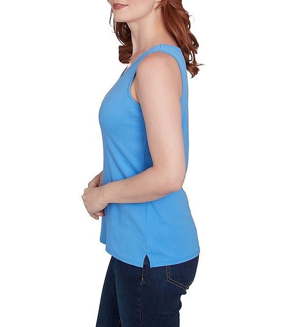 Ruby Rd. Scoop Neck Sleeveless Cotton Rib Knit Tank Product Image