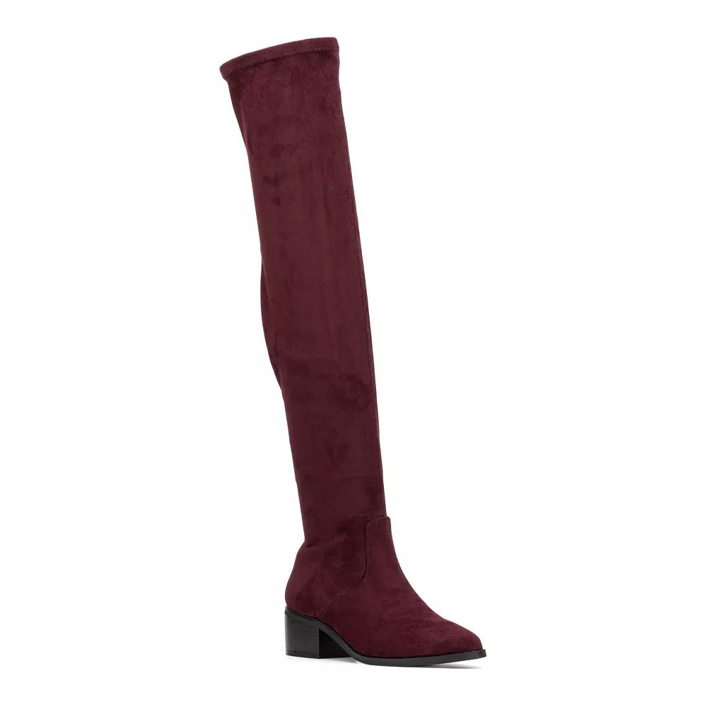 New York & Company Rana Womens Thigh-High Boots Red Product Image