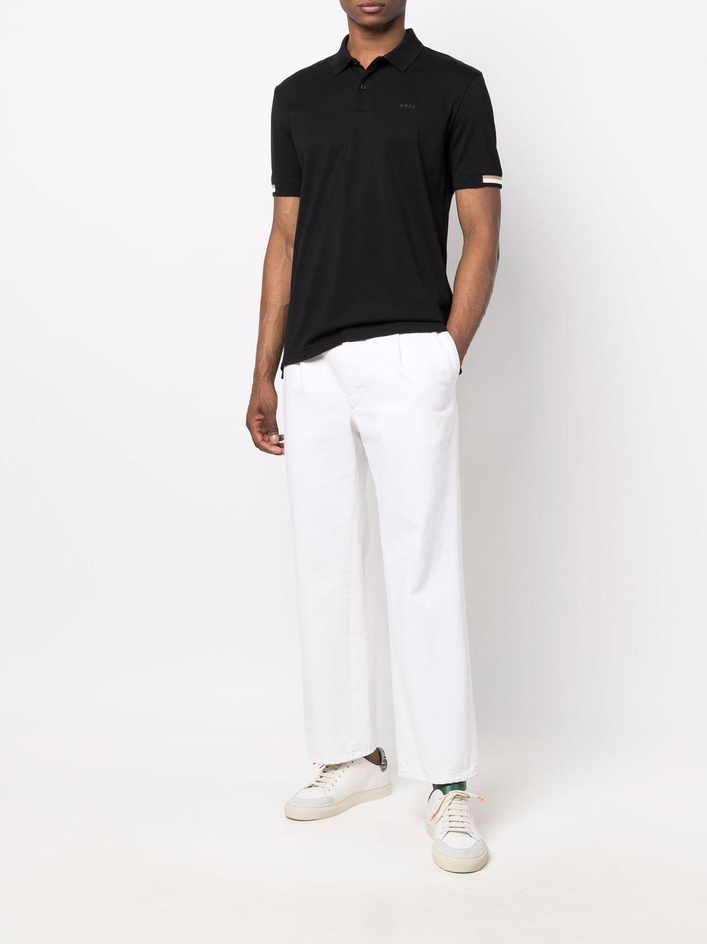 stripe-trimmed polo shirt Product Image