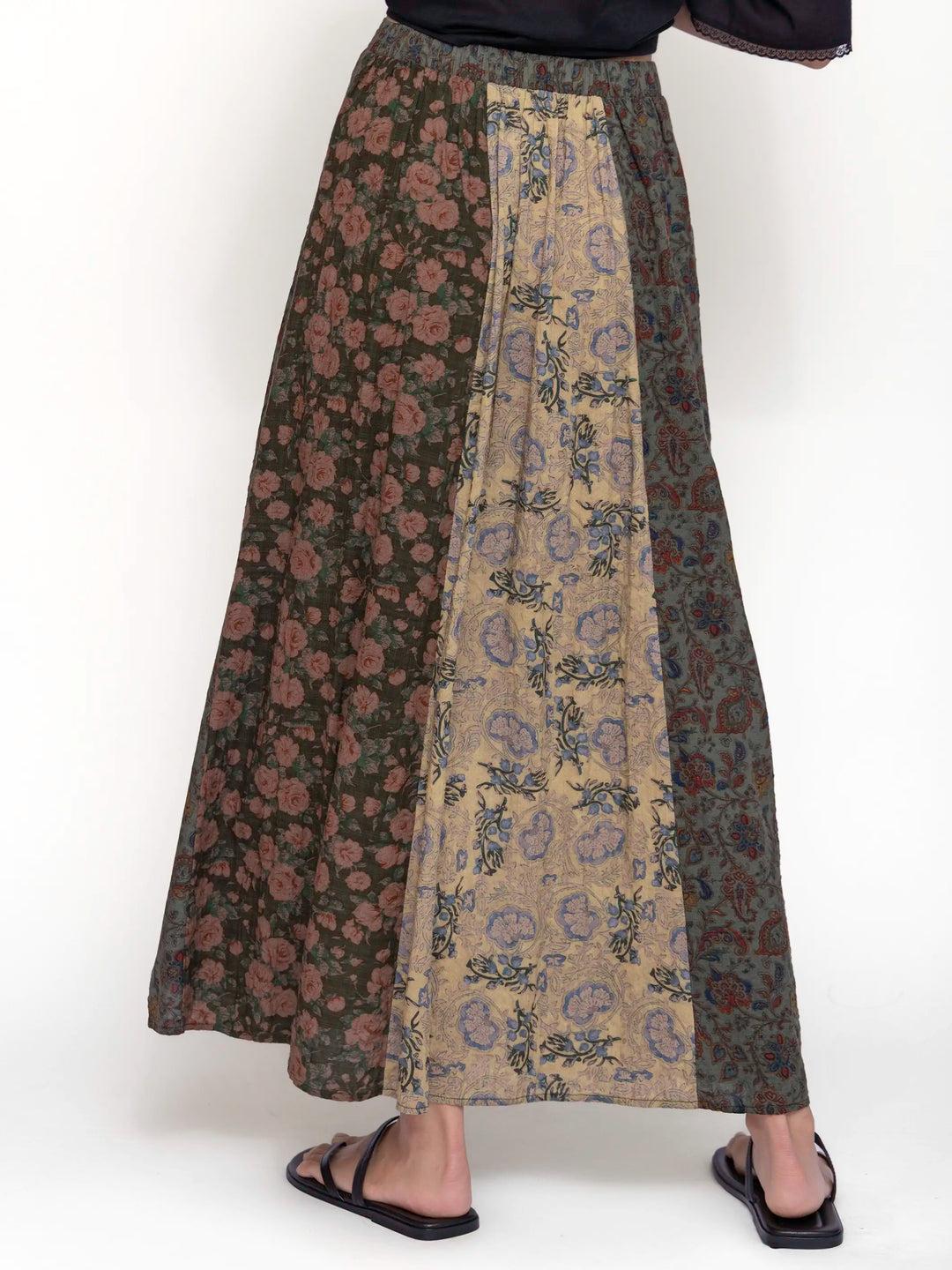 Valentina Maxi Skirt - Sage Cream Floral Product Image