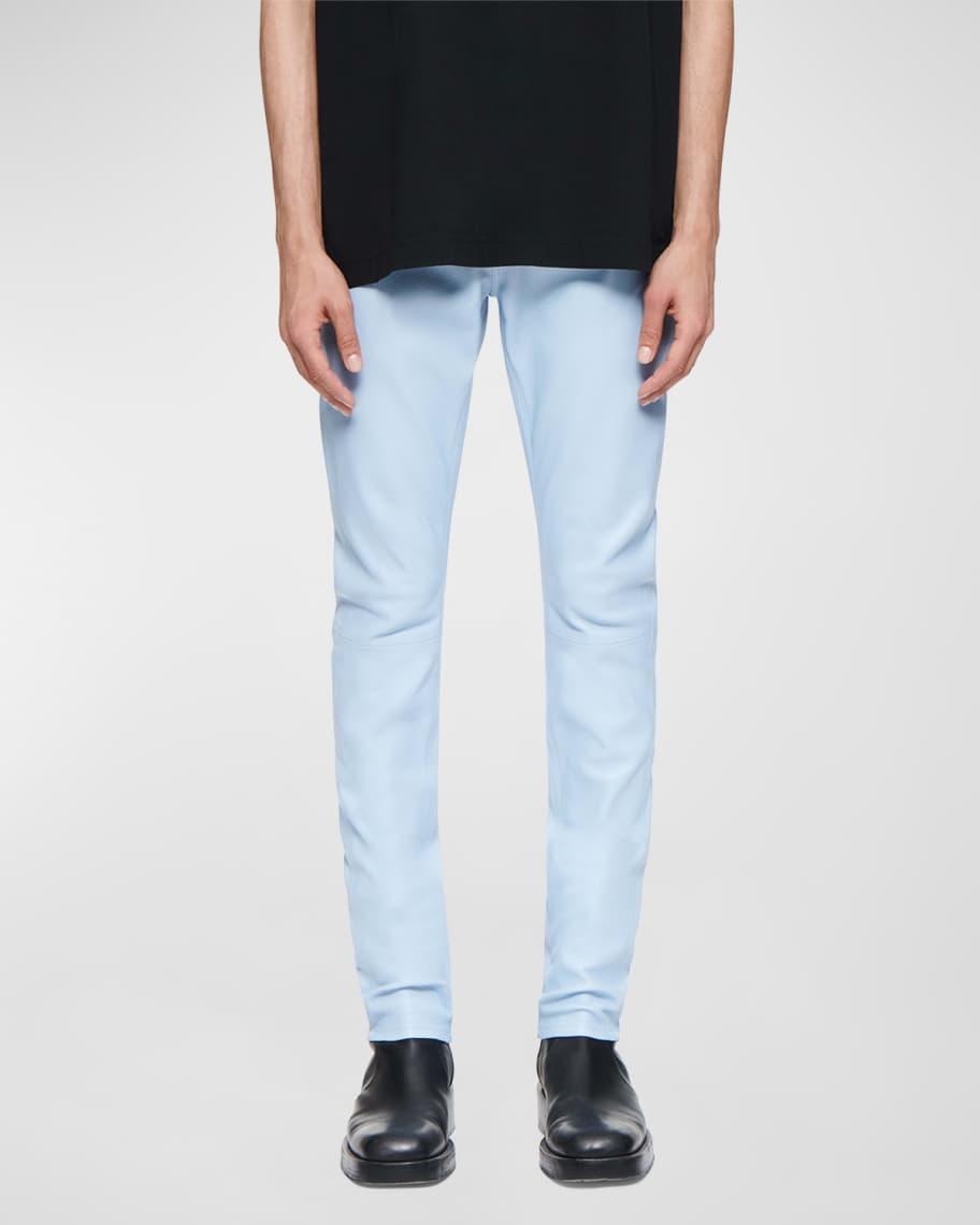 Mens Stretch Leather Skinny Pants Product Image
