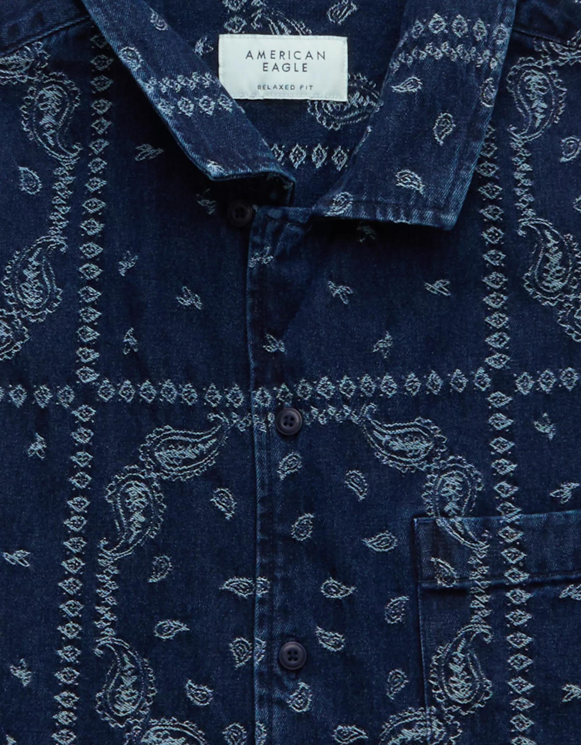 AE Poolside Printed Button-Up Shirt Product Image