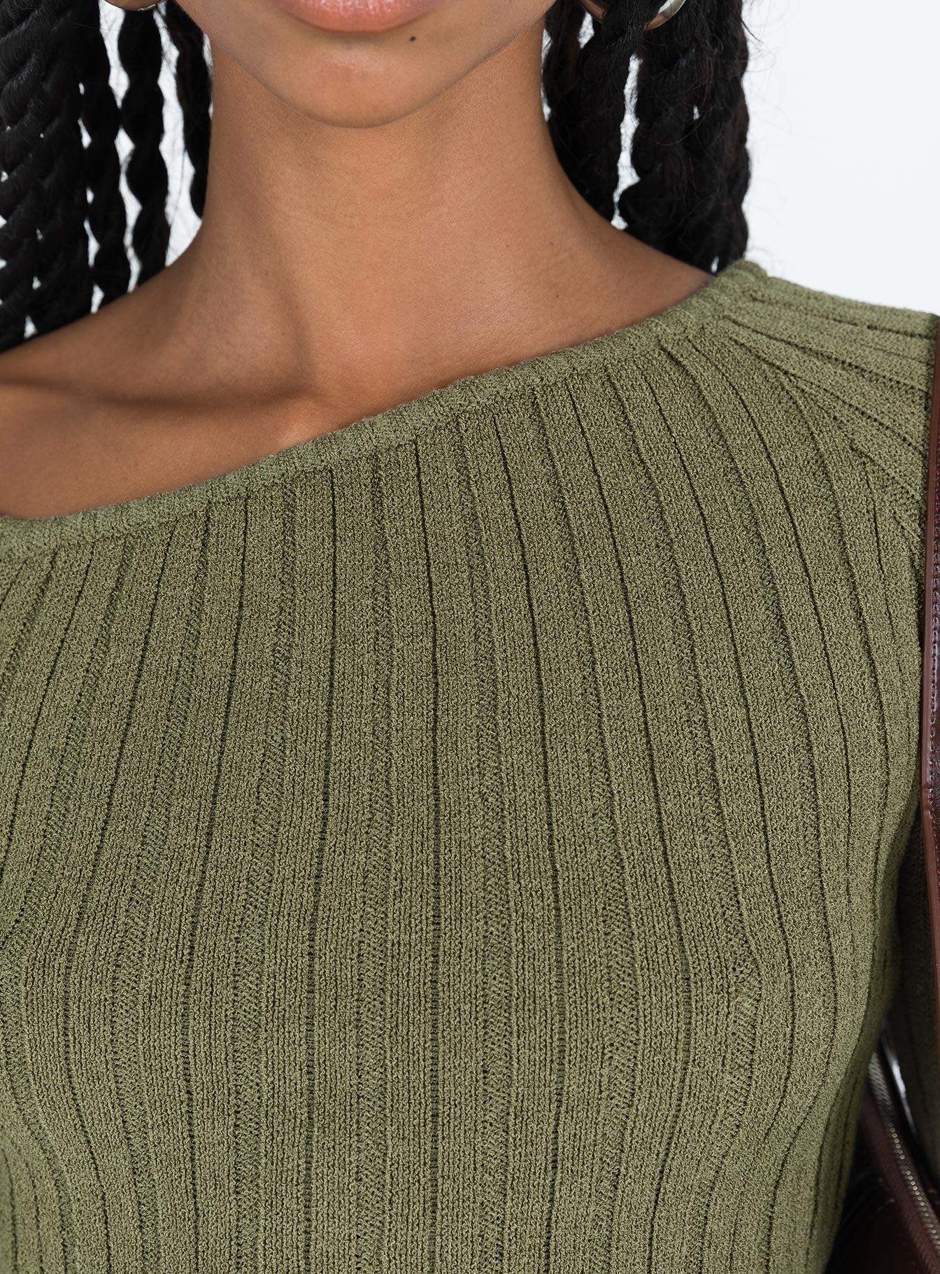 Santorini Knit Top Khaki Product Image