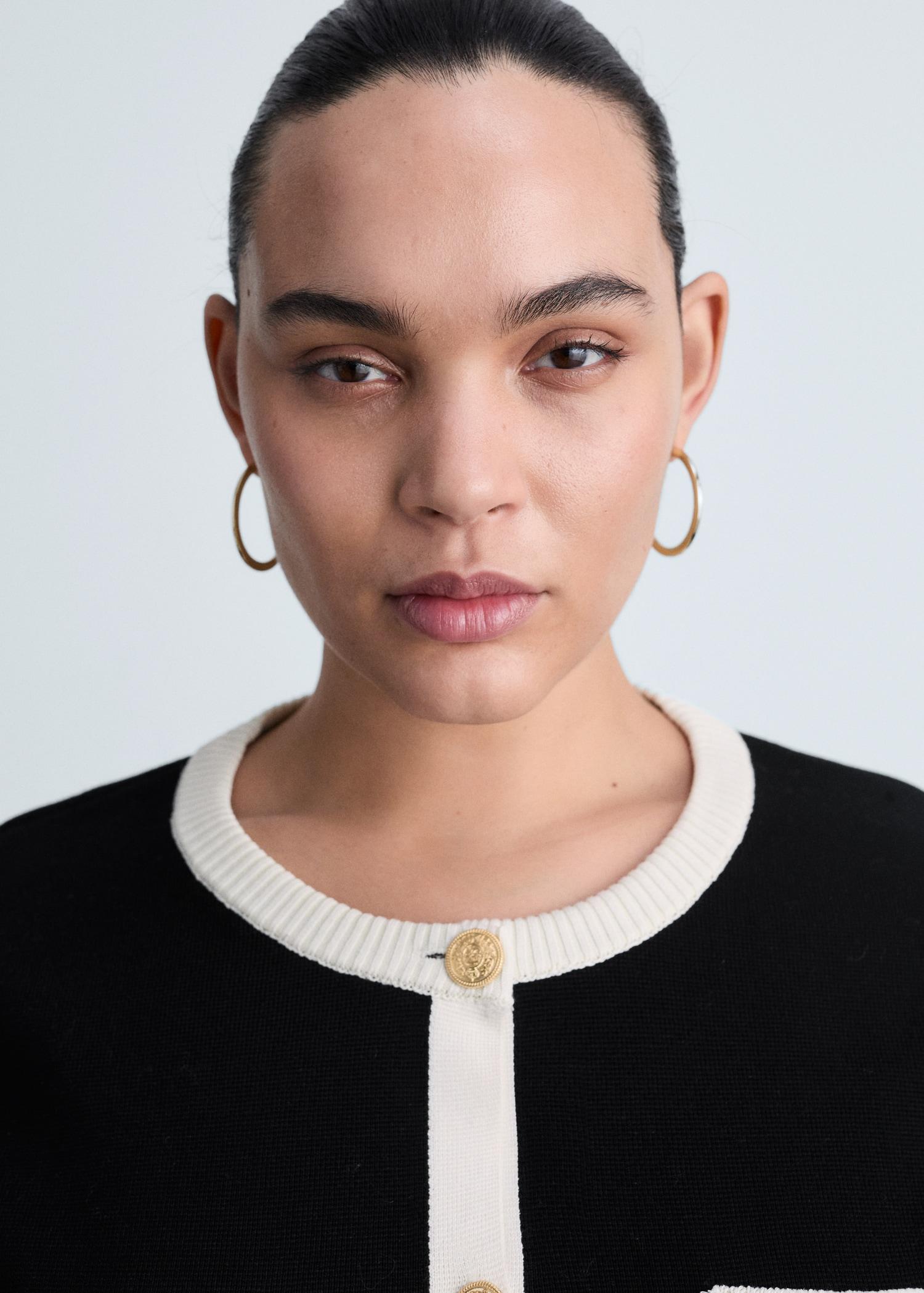 Knitted jacket with jewel buttons - Women | MANGO USA Product Image