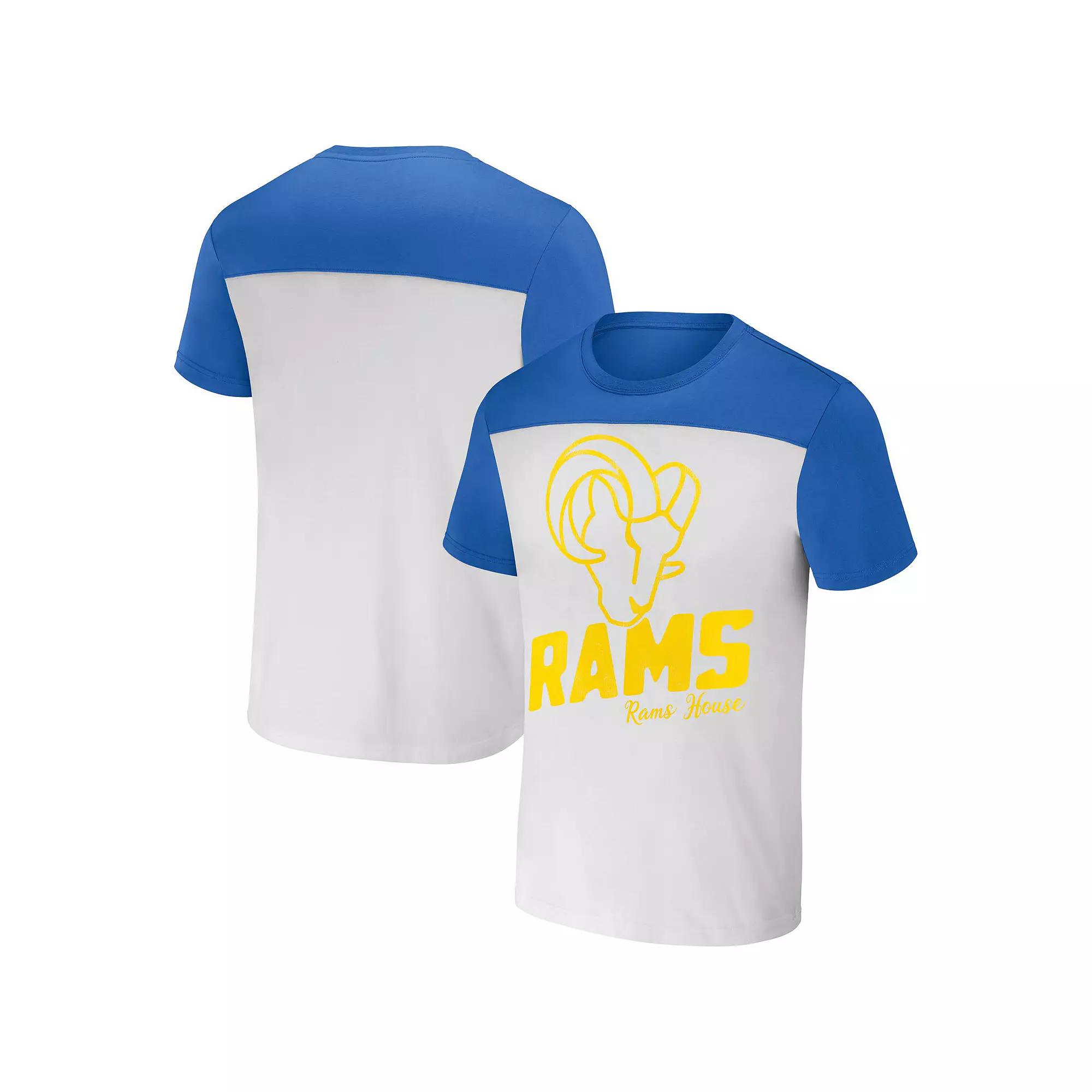 Men's NFL x Darius Rucker Collection by Fanatics Cream Los Angeles Rams Colorblocked T-Shirt, Size: 3XL, White Product Image