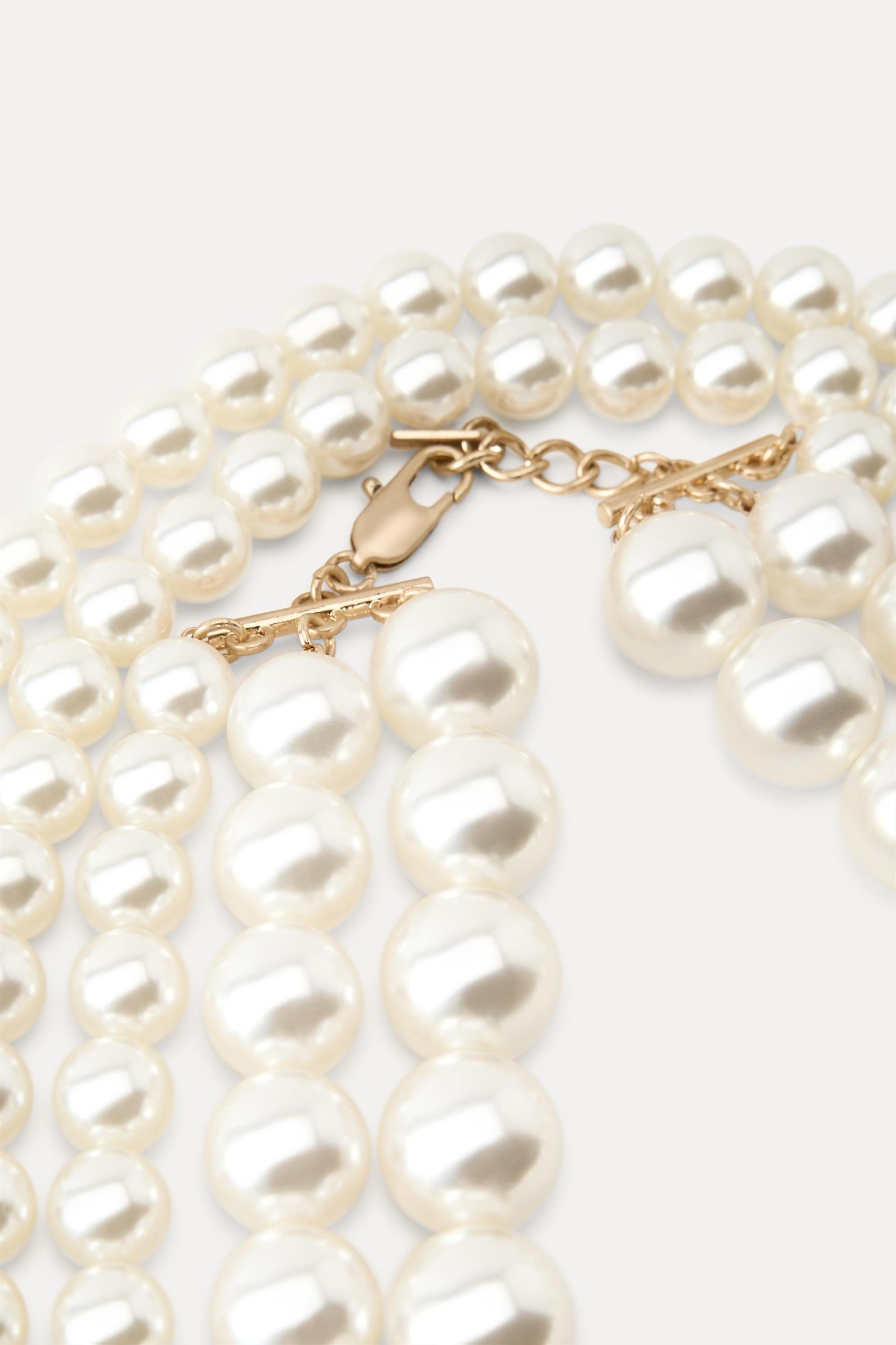 MULTI-STRAND FAUX PEARL NECKLACE Product Image