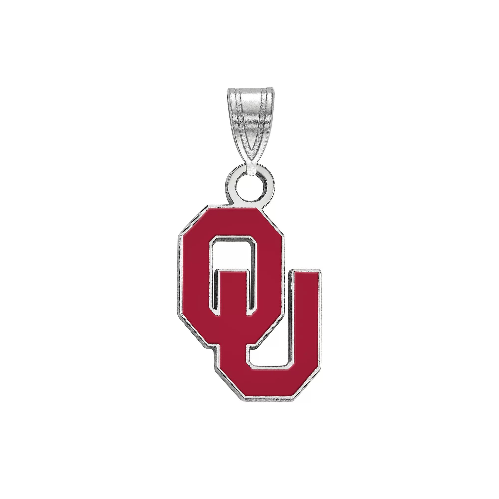 LogoArt Sterling Silver Oklahoma Sooners Enamel Pendant, Women's, Size: 20 mm Product Image