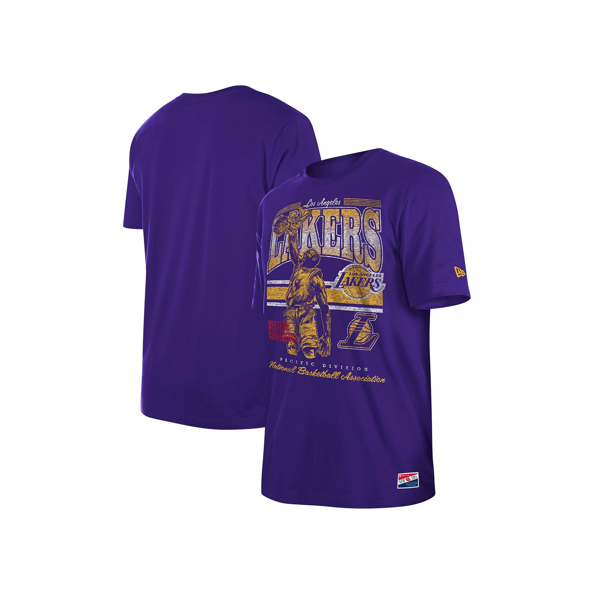 Men's New Era Purple Los Angeles Lakers Enzyme Wash Oversized T-Shirt, Size: 2XL Product Image