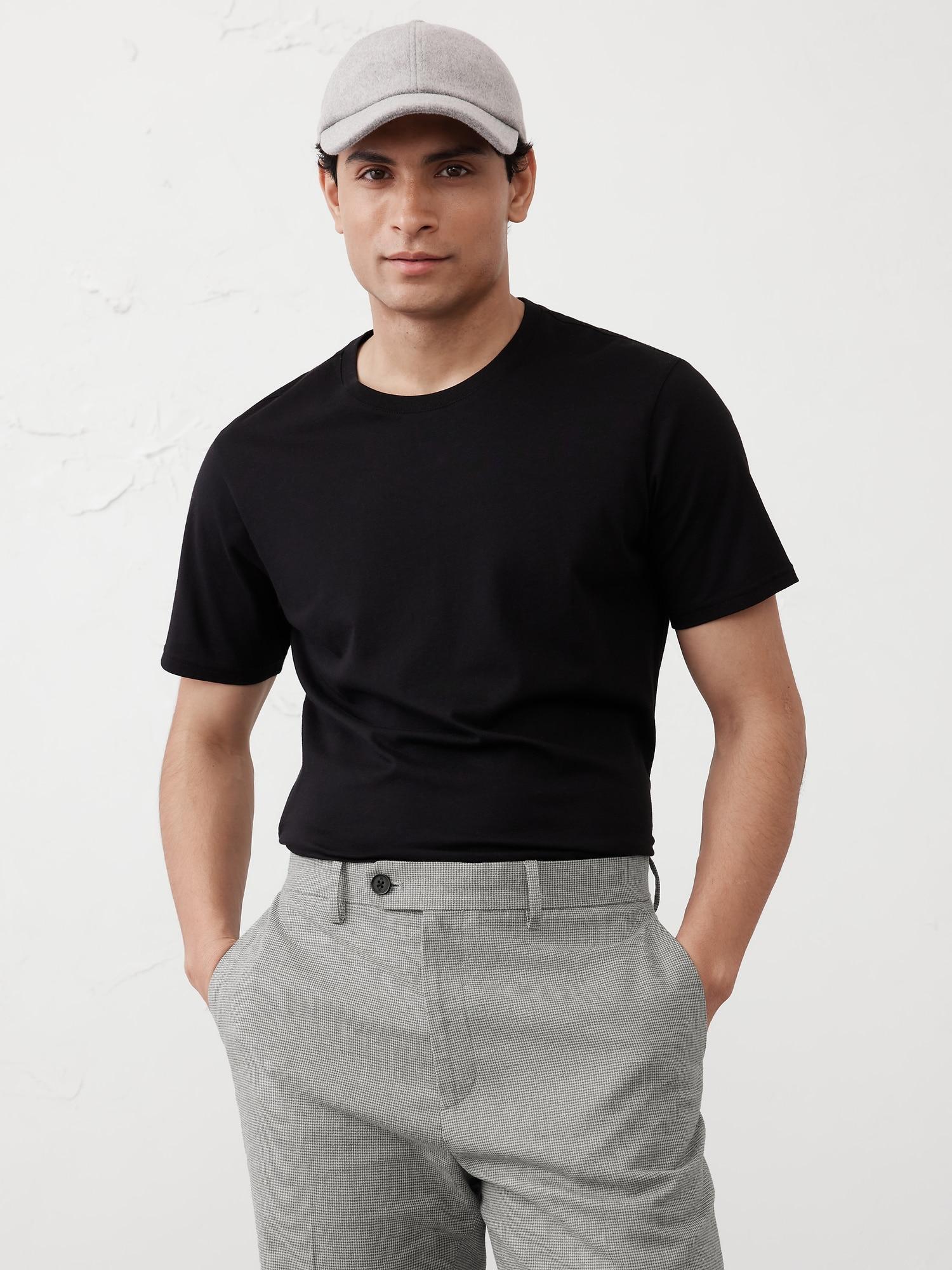 Tailored-Fit Linen-Blend Grey Mini Houndstooth Suit Trouser Product Image