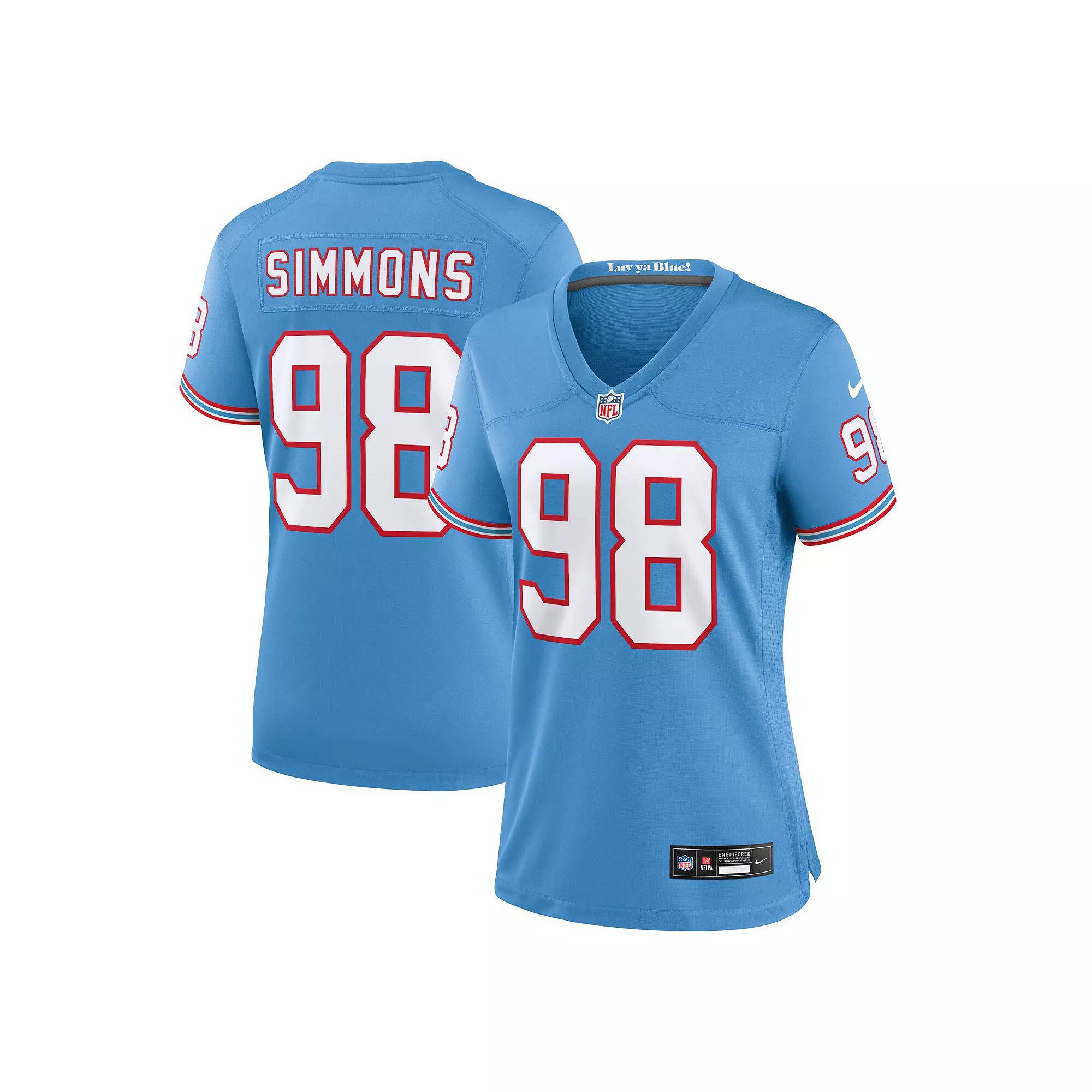 Women's Nike Jeffery Simmons Light Blue Tennessee Titans Player Jersey, Size: Large Product Image