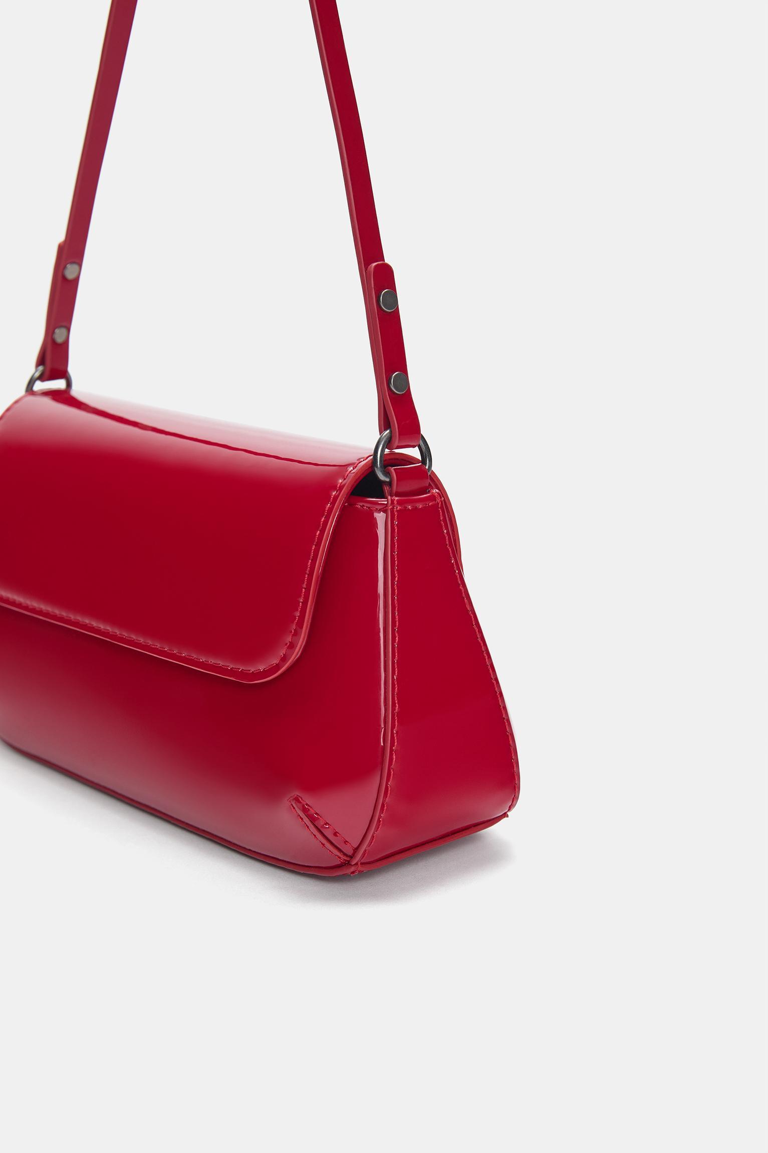 Faux patent finish shoulder bag Product Image