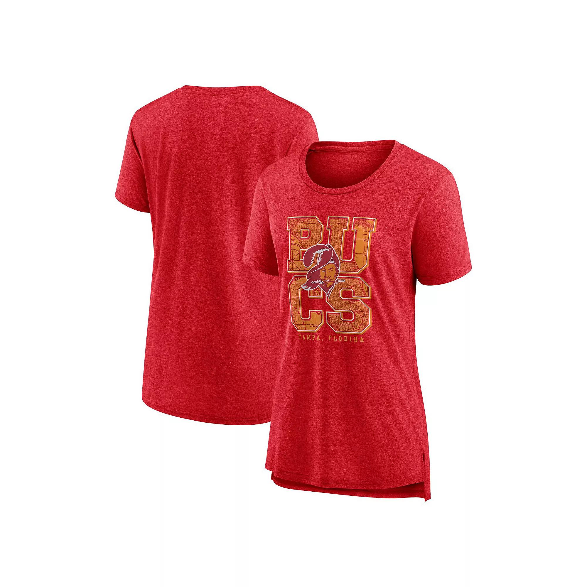 Women's Nike Heather Red Tampa Bay Buccaneers Vintage Graphic Tri-Blend Scoop Neck T-Shirt, Size: XL Product Image