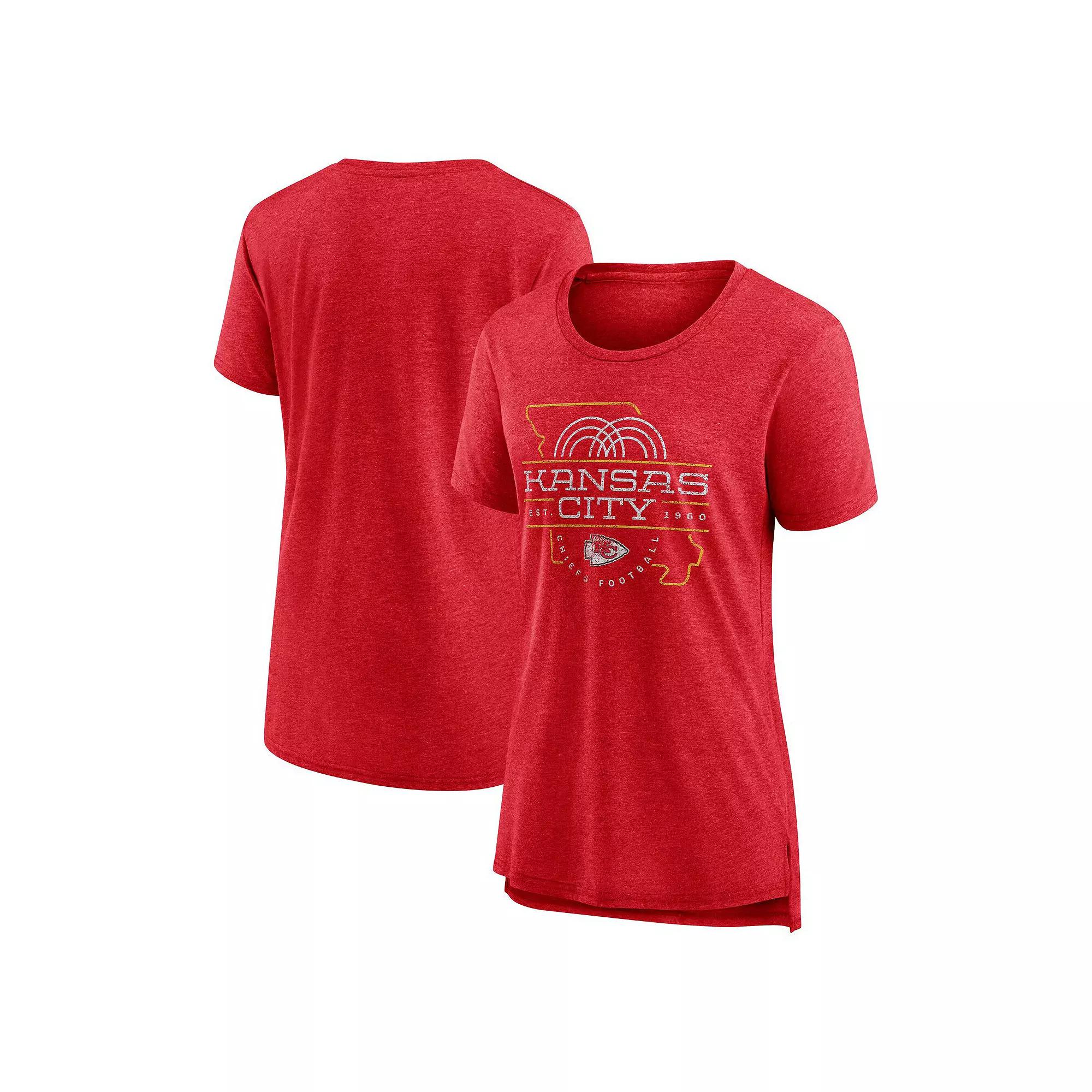 Women's Nike Red Kansas City Chiefs Vintage Graphic Tri-Blend Scoop Neck T-Shirt, Size: 2XL Product Image