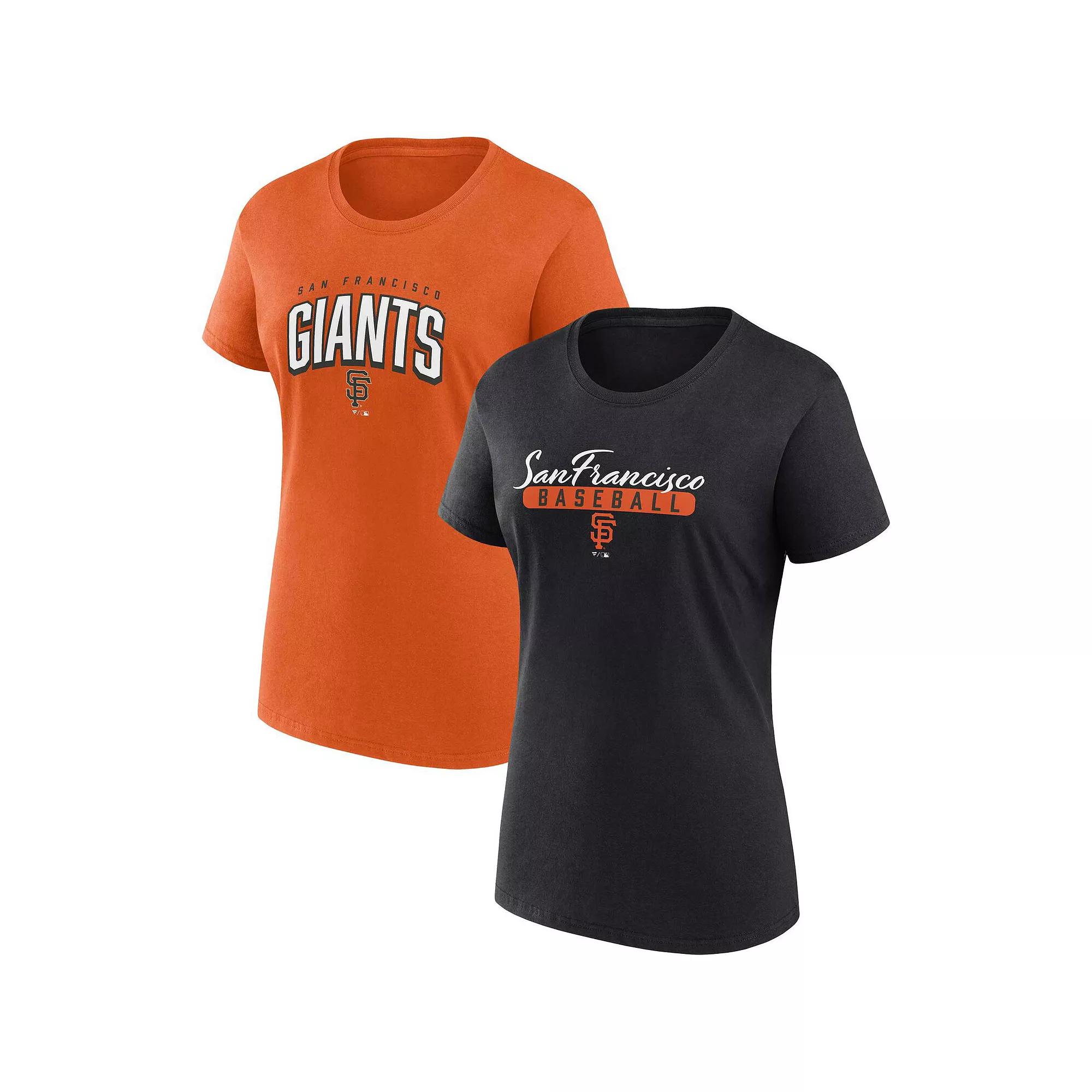 Women's Fanatics Branded Black/Orange San Francisco Giants Fan T-Shirt Combo Set, Size: Medium Product Image
