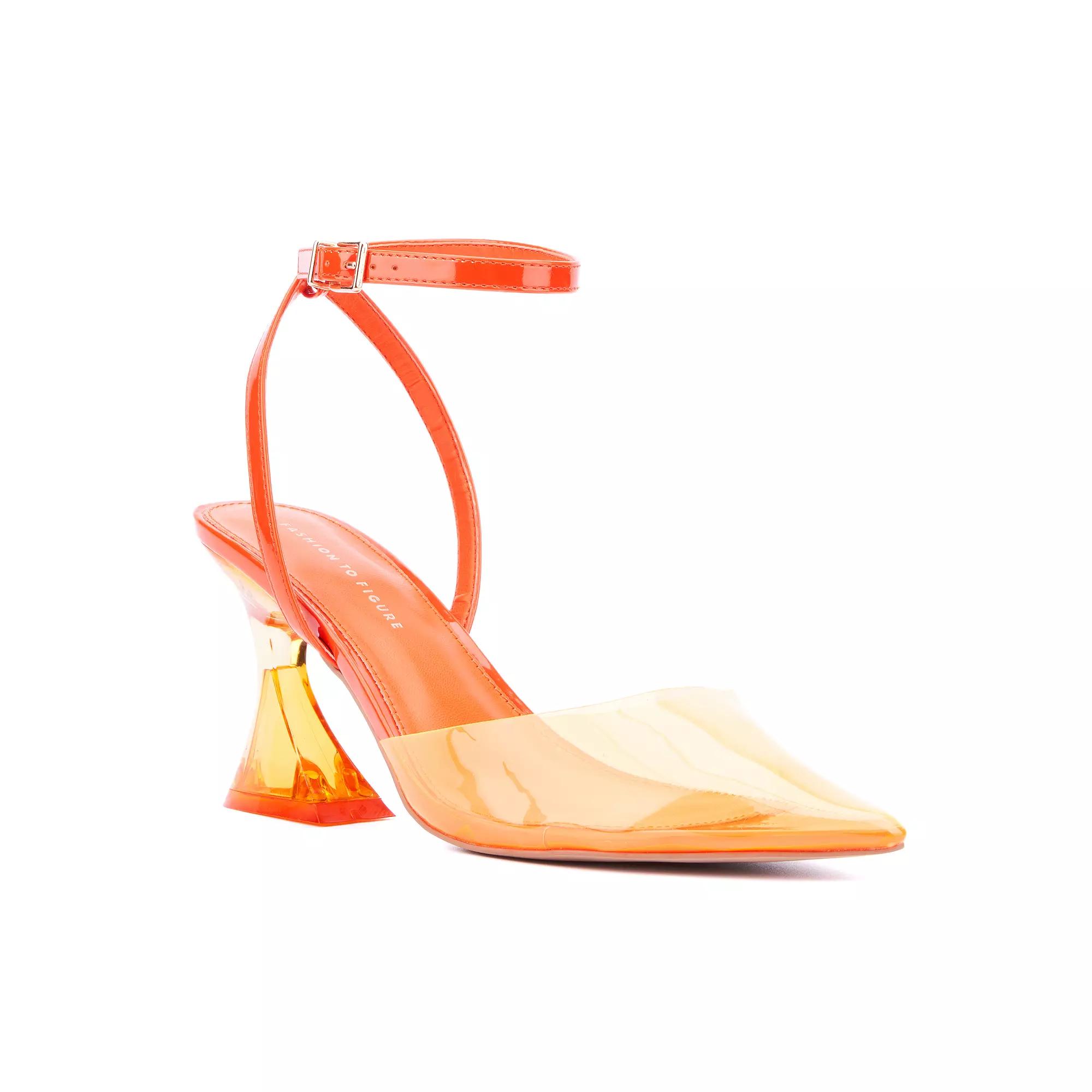 Fashion to Figure Jacki Women's Wide Width Strappy Heels, Size: 14 Wide, Orange Product Image