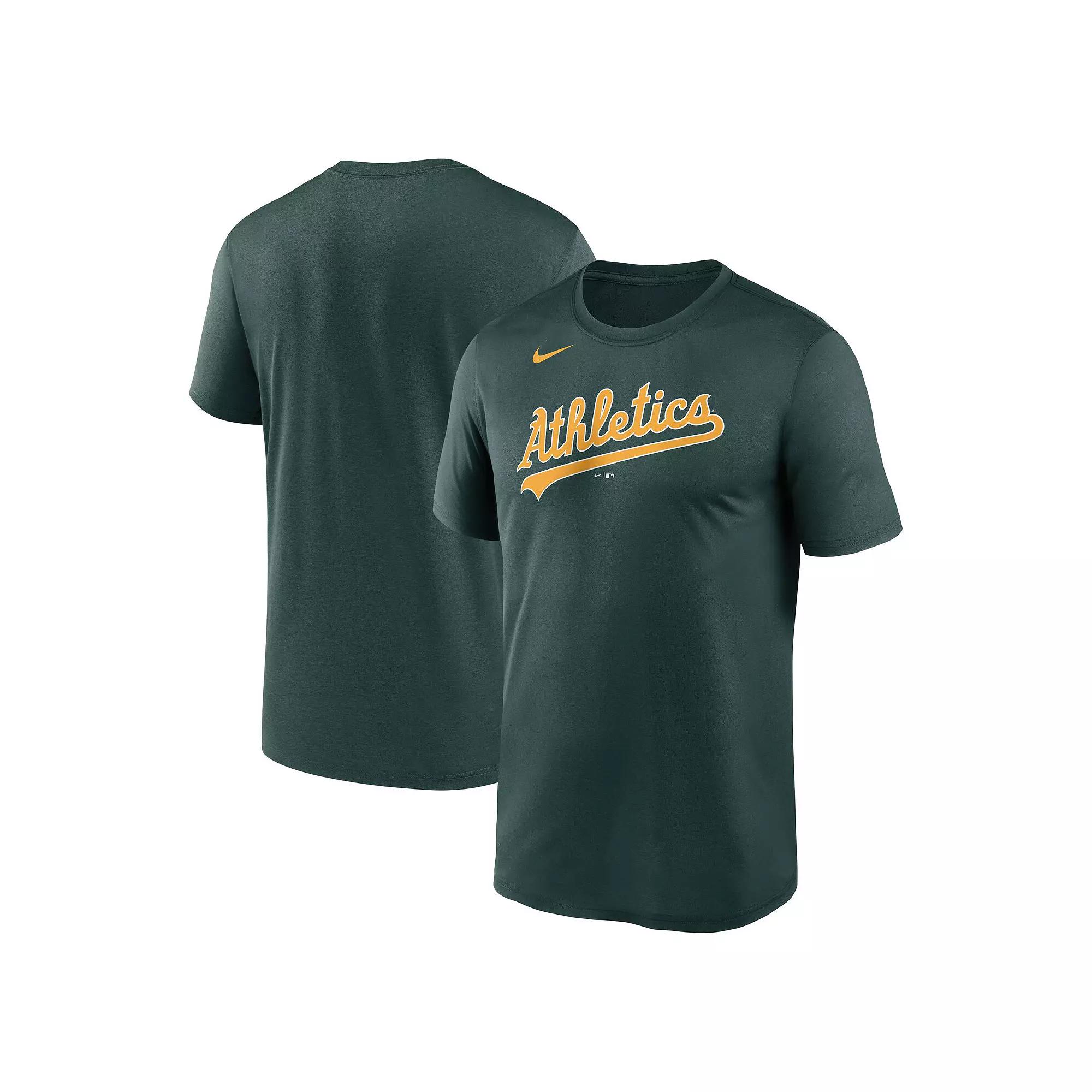 Men's Nike Green Oakland Athletics New Legend Wordmark T-Shirt, Size: Small Product Image
