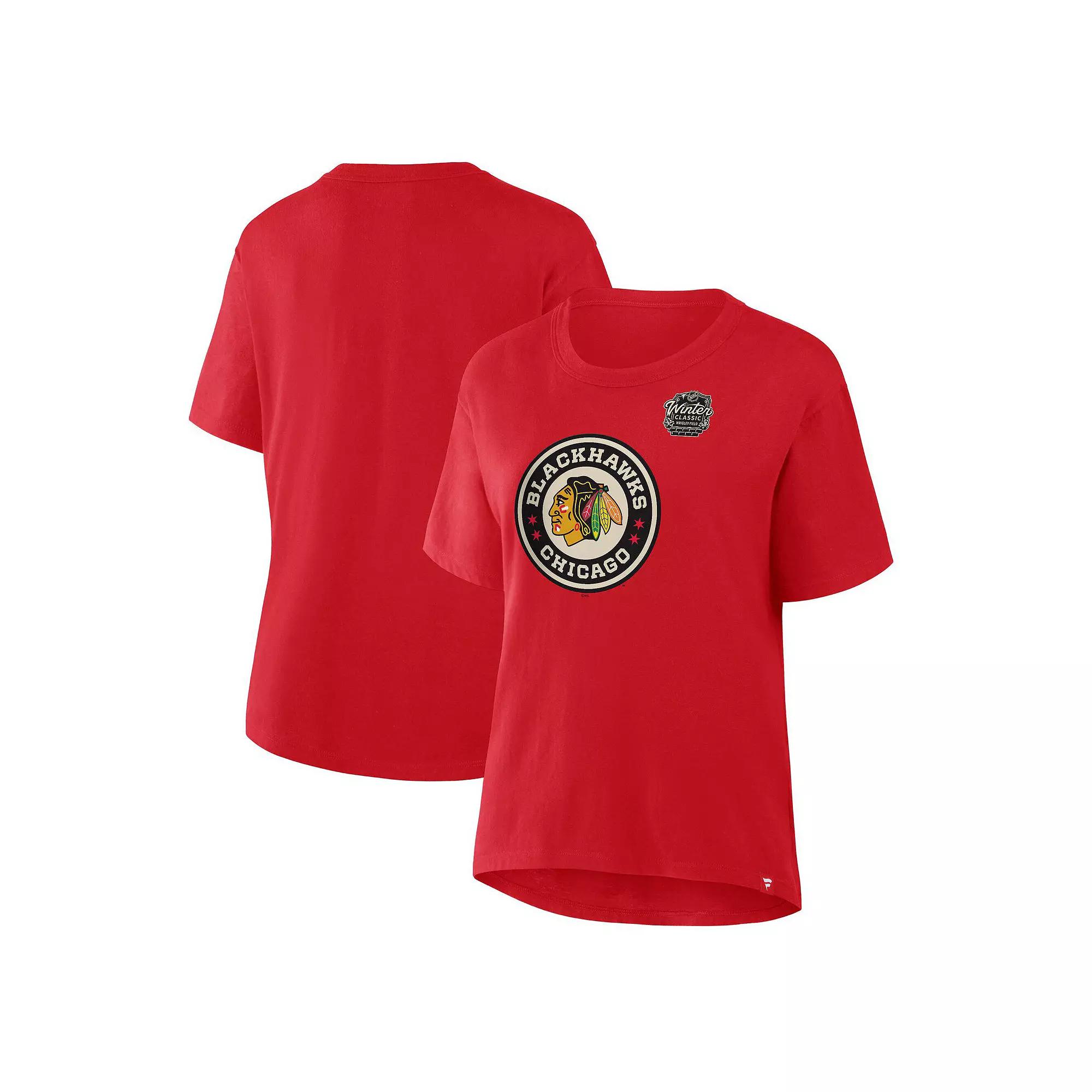 Women's Fanatics Athletic Red Chicago Blackhawks 2025 Winter Classic Primary Logo T-Shirt,  Product Image