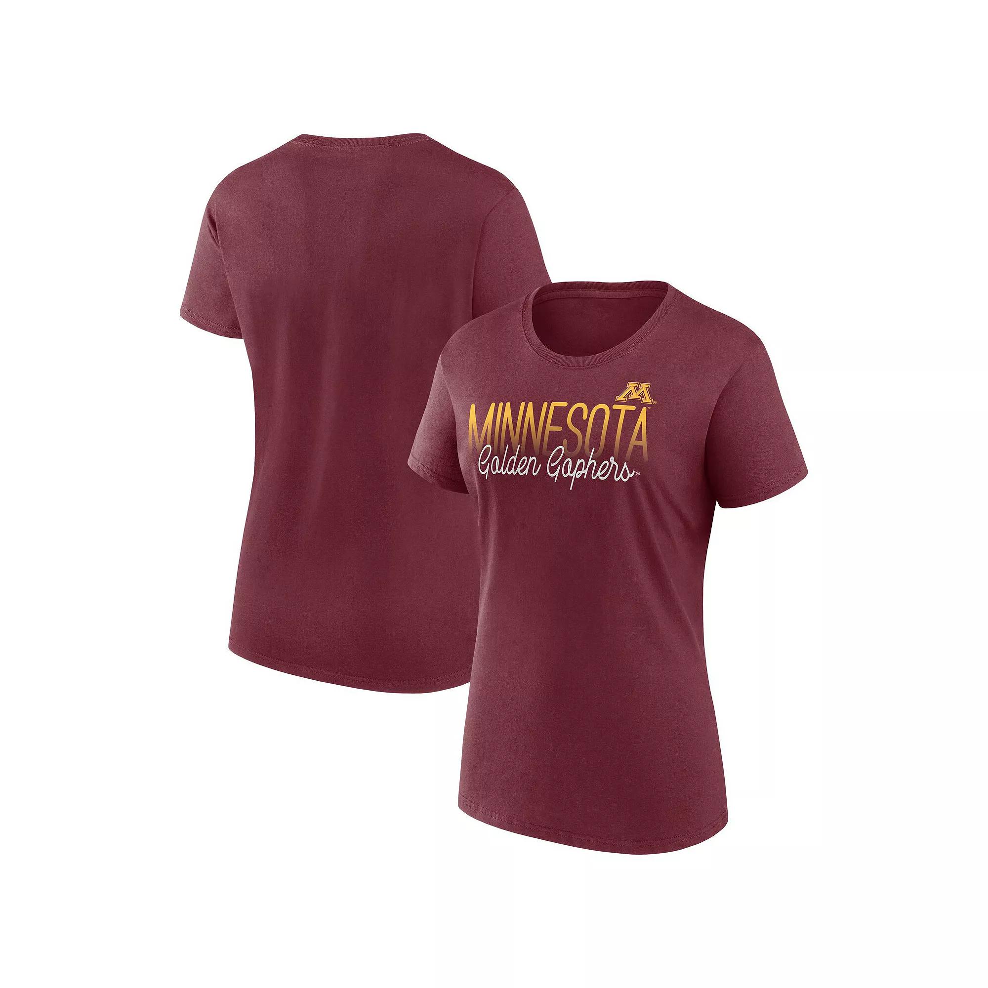 Women's Fanatics  Maroon Minnesota Golden Gophers Modern Script Fade T-Shirt, Size: XL, Red Product Image
