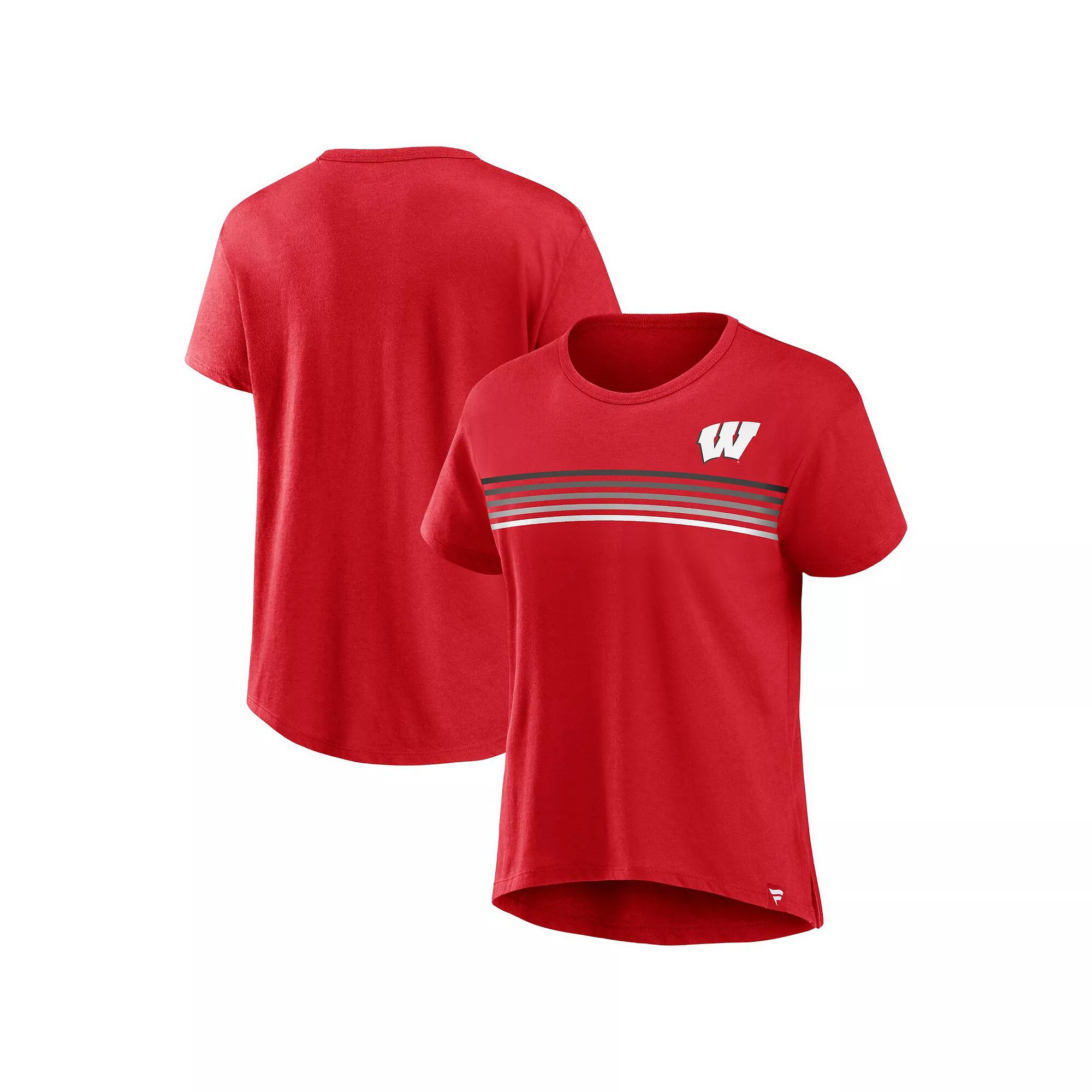 Women's Fanatics Branded Red Wisconsin Badgers Tie Breaker T-Shirt,  Product Image