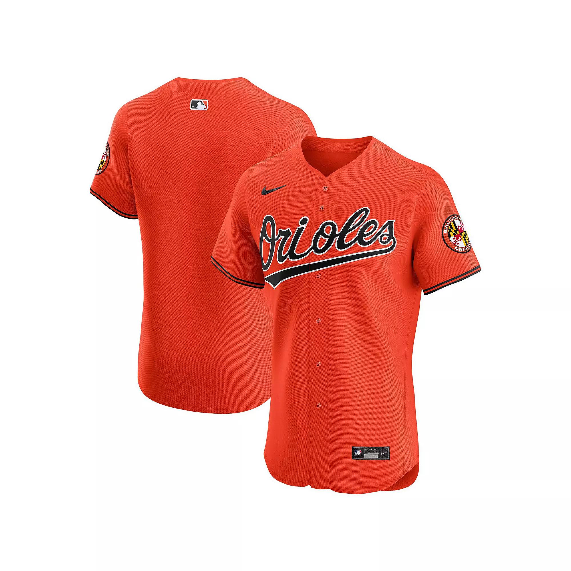Men's Nike Orange Baltimore Orioles Alternate Vapor Premier Elite Patch Jersey,  Product Image