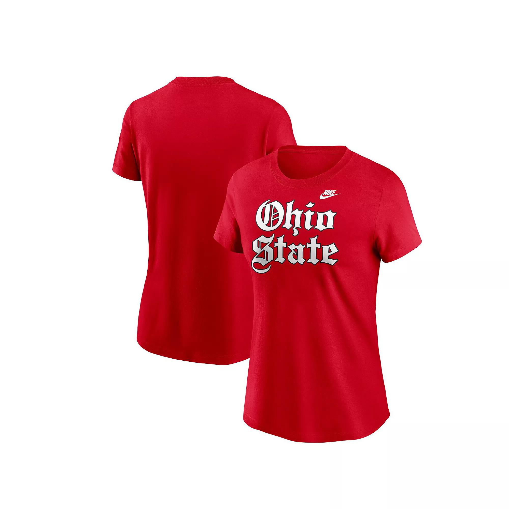 Women's Nike Scarlet Ohio State Buckeyes Old English T-Shirt, Size: Medium, Red Product Image