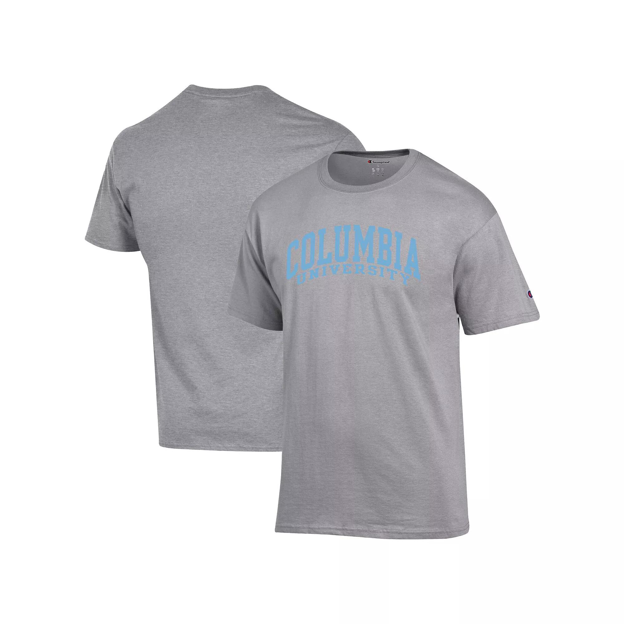 Men's Champion Heather Gray Columbia University Basic Arch T-Shirt,  Product Image