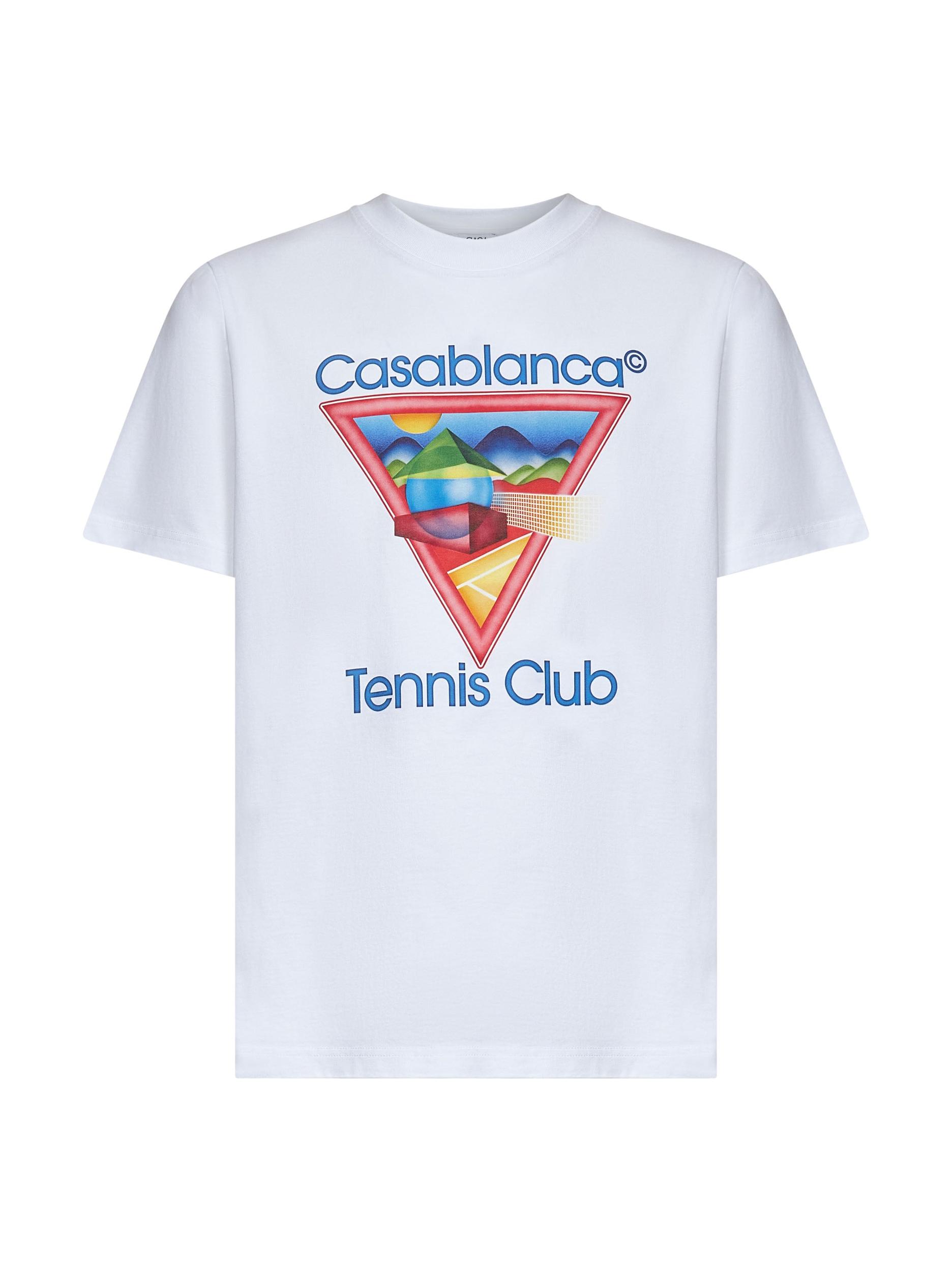 CASABLANCA Cotton Crew Neck T-shirt With Graphic Print In White Product Image
