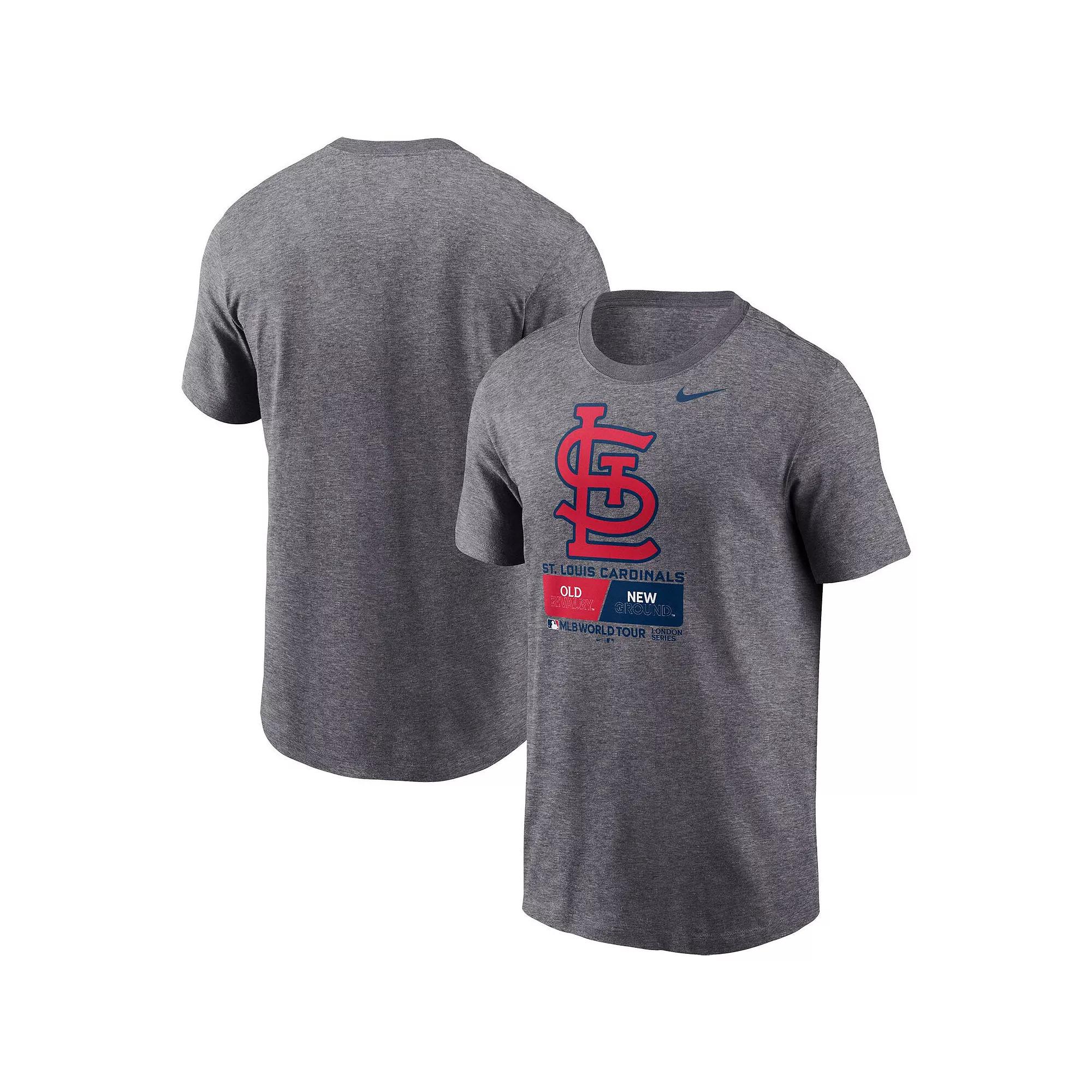Men's Nike Heather Charcoal St. Louis Cardinals 2023 MLB World Tour: London Series T-Shirt,  Product Image