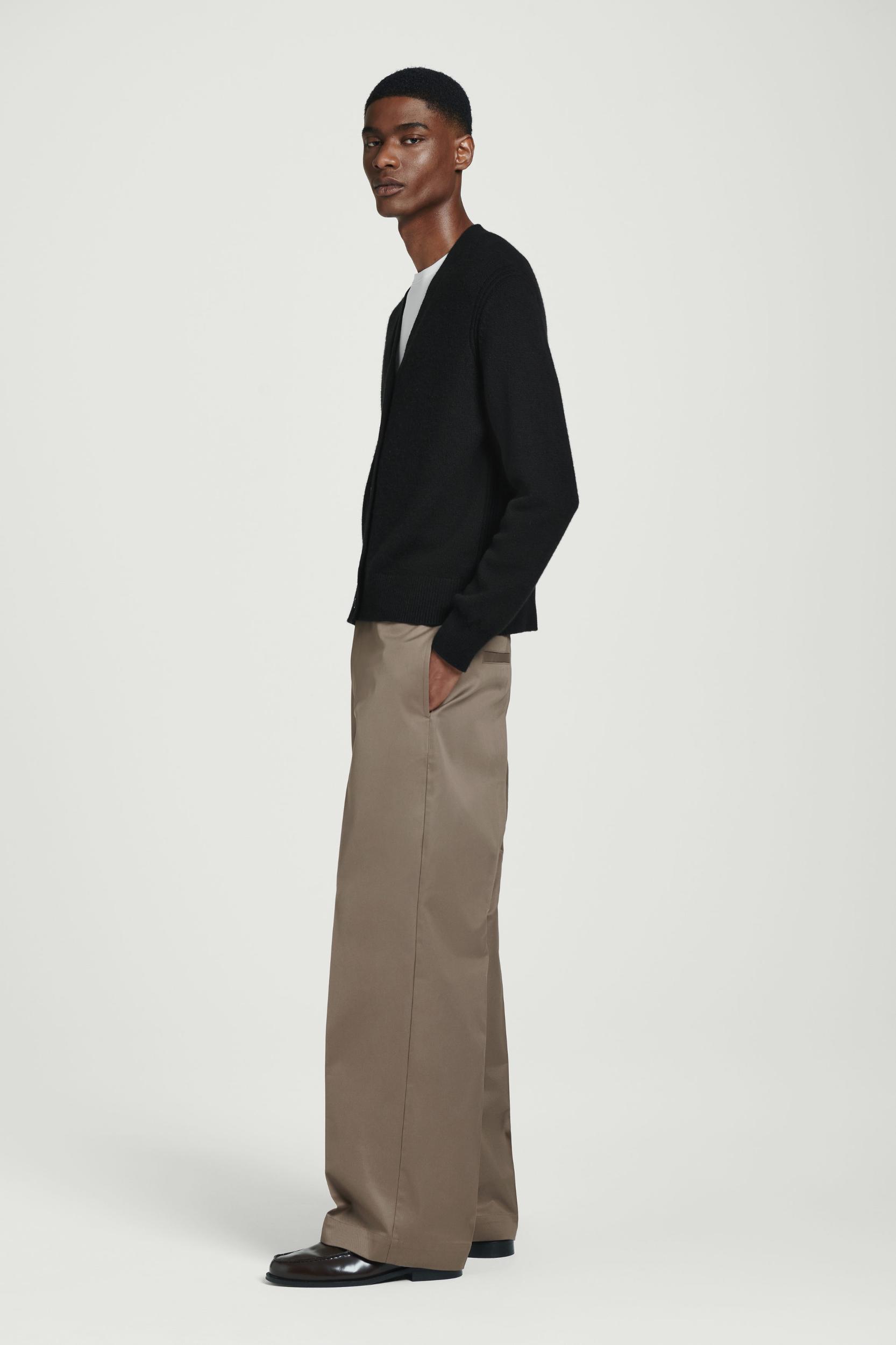 RELAXED COTTON STRAIGHT-LEG PANTS Product Image