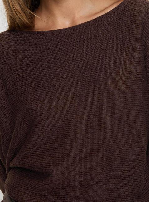 Bellamie Long Sleeve Mini Dress Chocolate Product Image