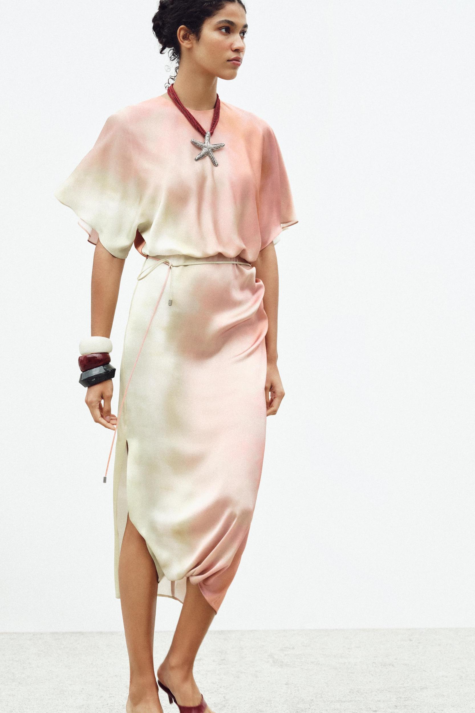 TIE DYE PRINT MIDI DRESS Product Image