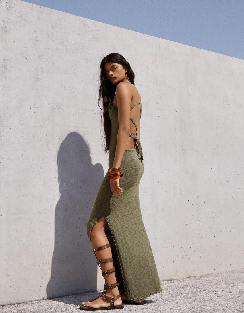 Rustic crochet midi dress Product Image