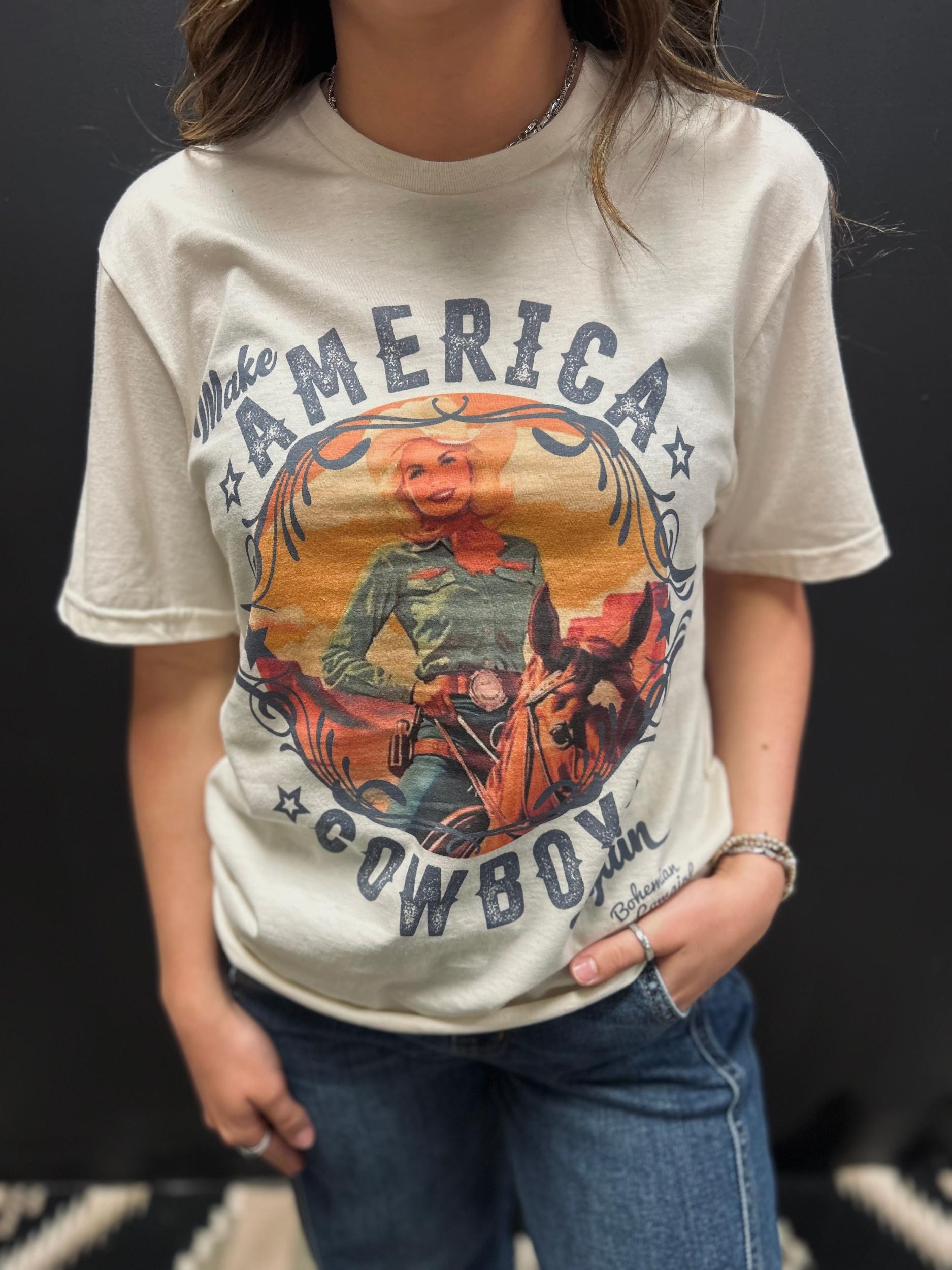 Make American Cowboy Again Vintage Tee Product Image