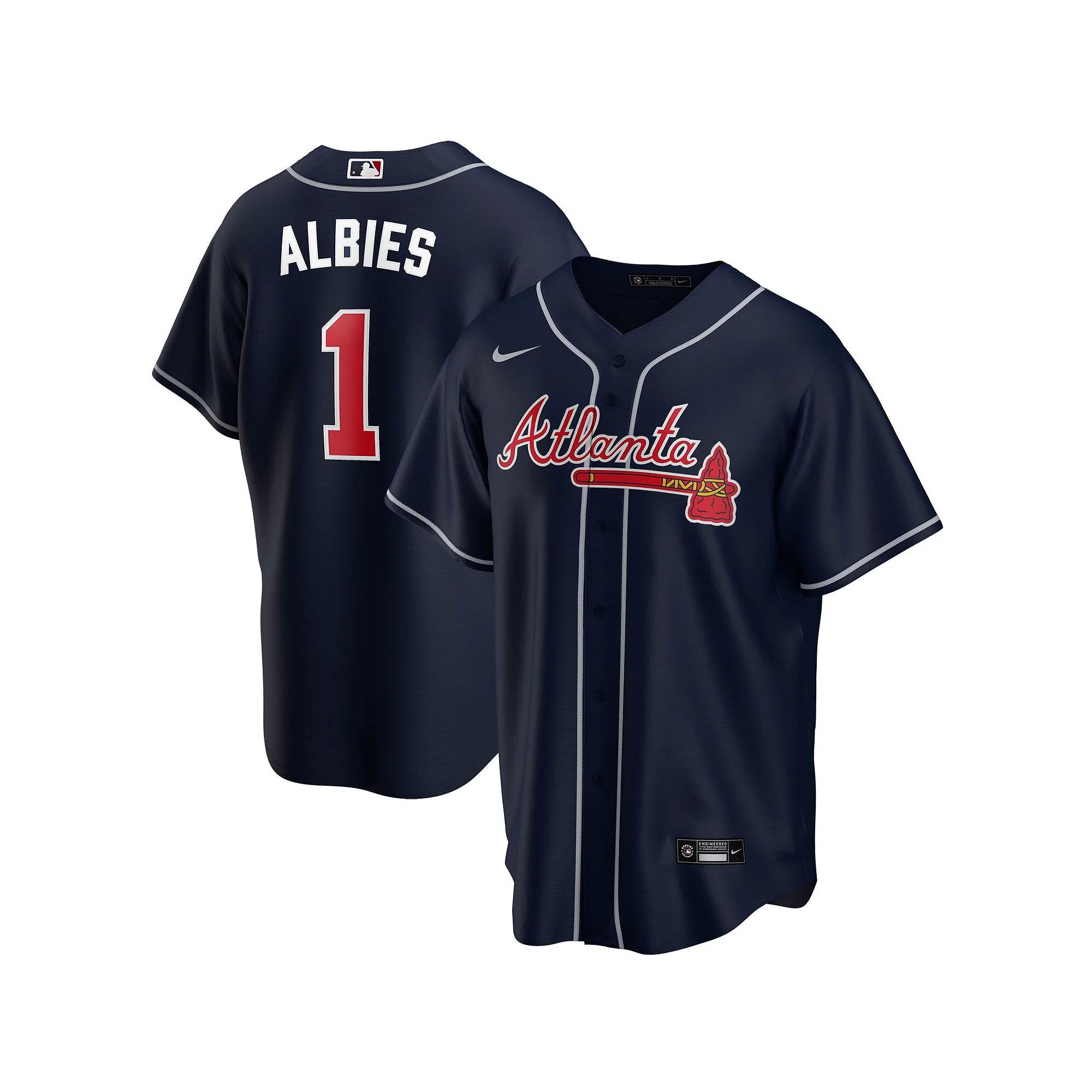 Men's Nike Ozzie Albies Navy Atlanta Braves Alternate Replica Player Name Jersey, Size: XL, Blue Product Image