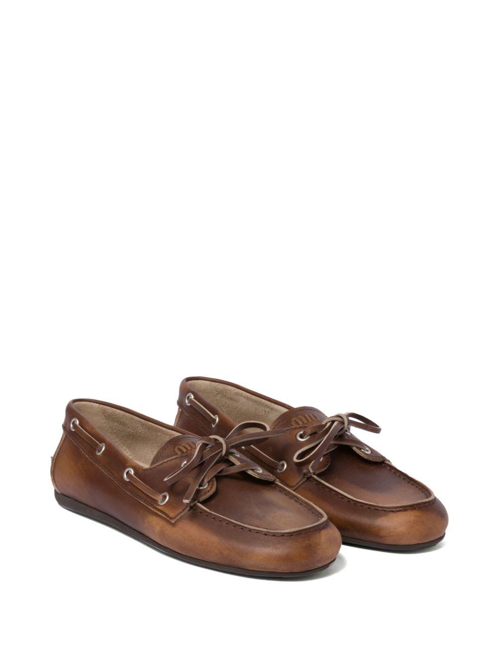 bleached leather loafers Product Image