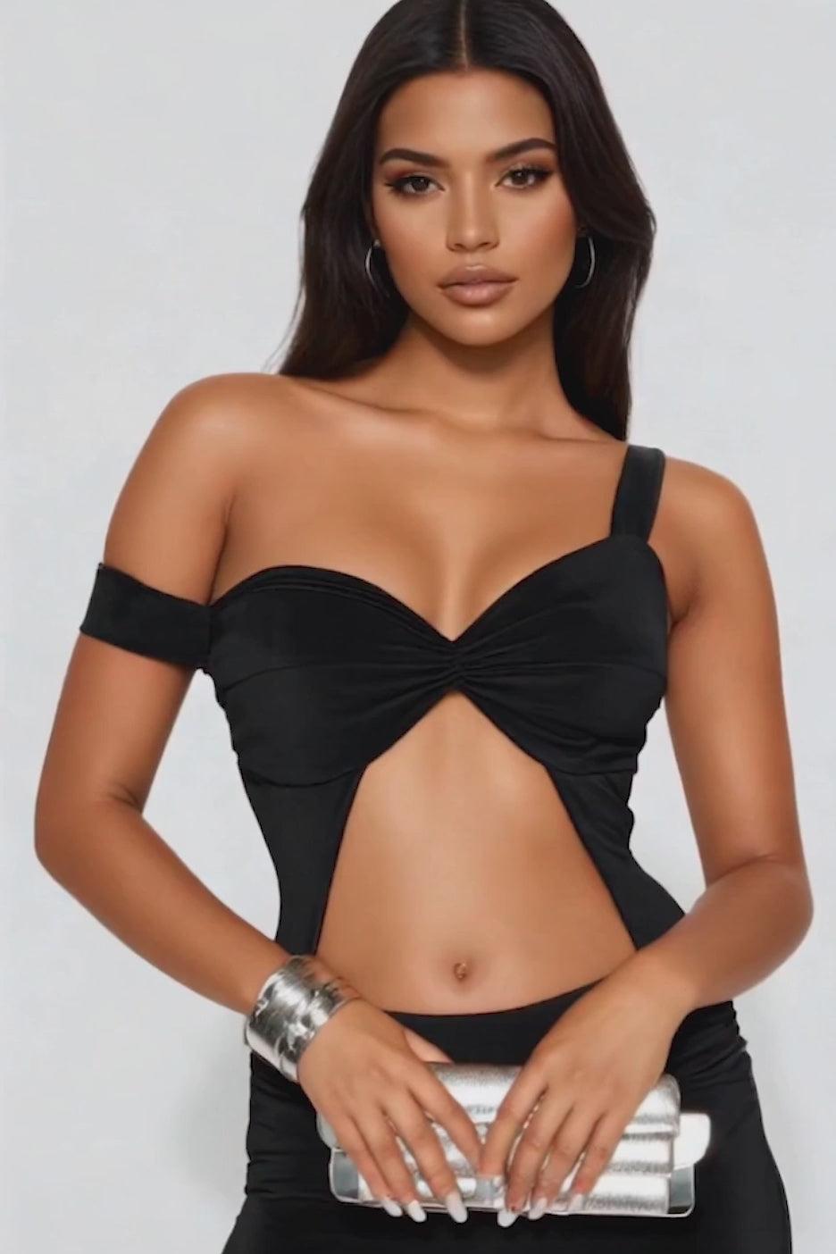 Falling For Me Jumpsuit - Black Product Image