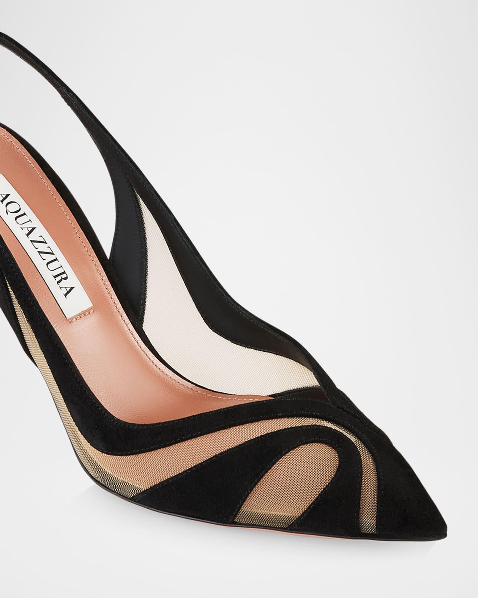 Lune Suede Mesh Slingback Pumps Product Image