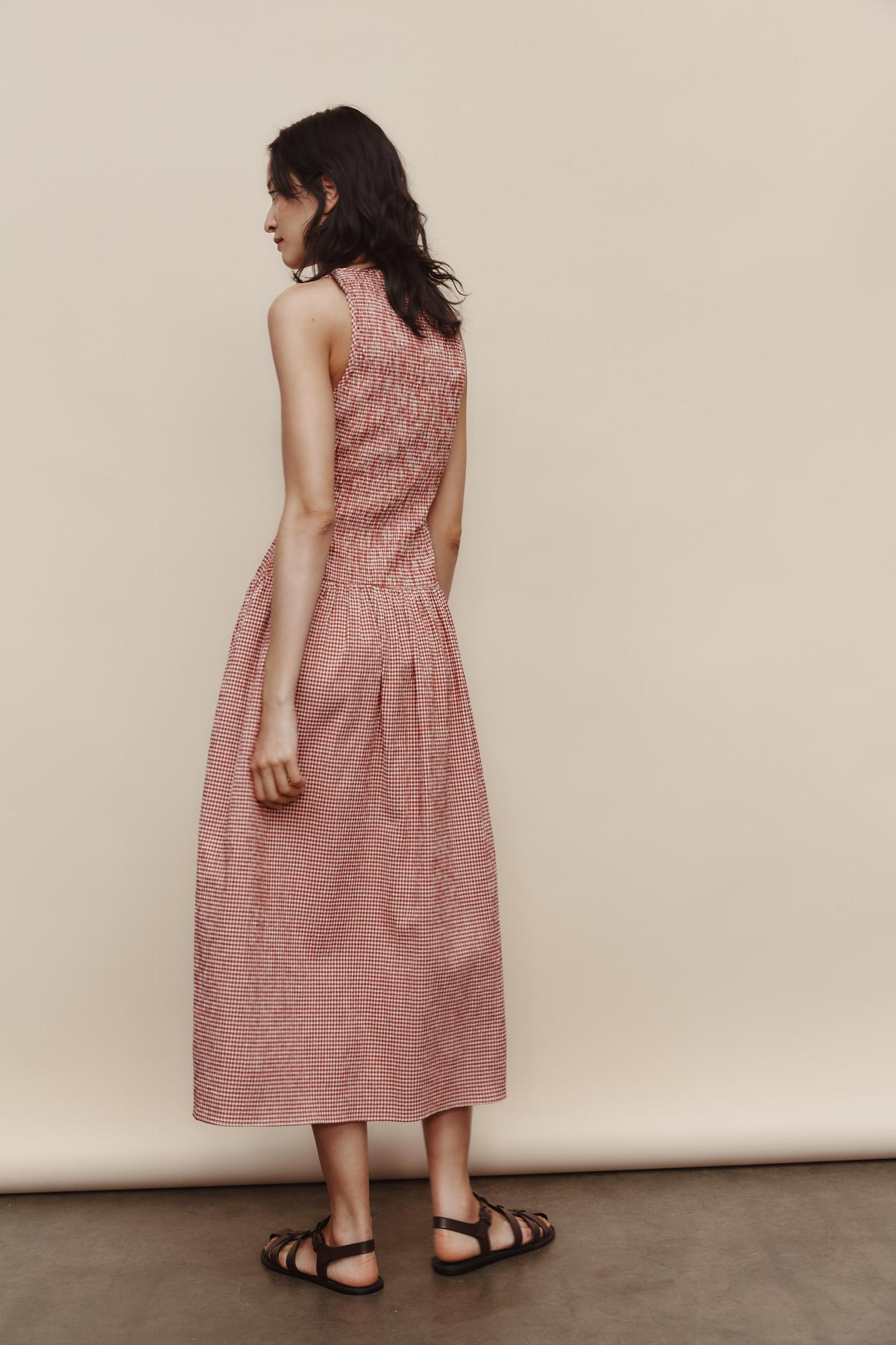 GINGHAM MIDI DRESS Product Image