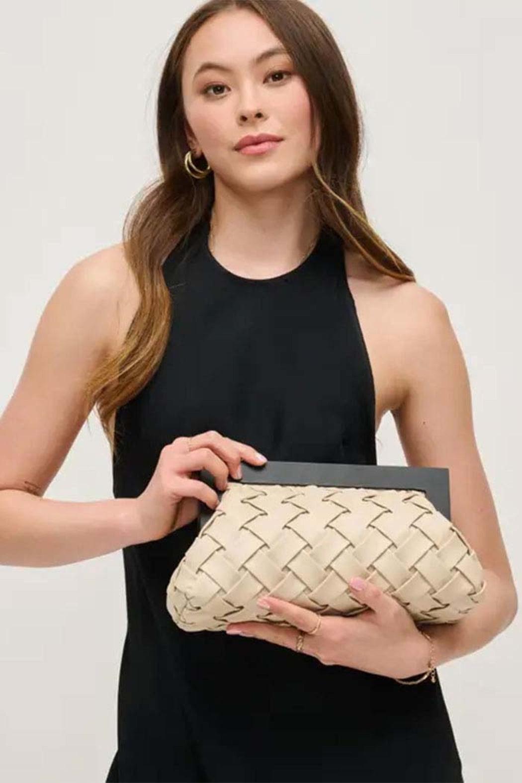 Woven Wooden Frame Clutch Product Image