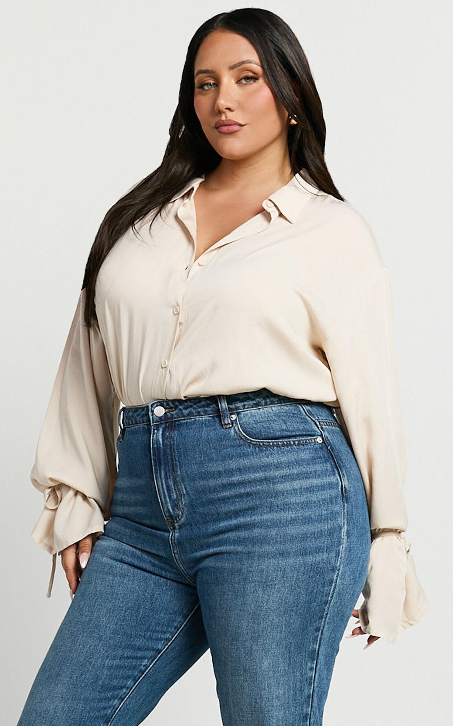 Wanda Shirt - Button Up Shirt in Beige Product Image